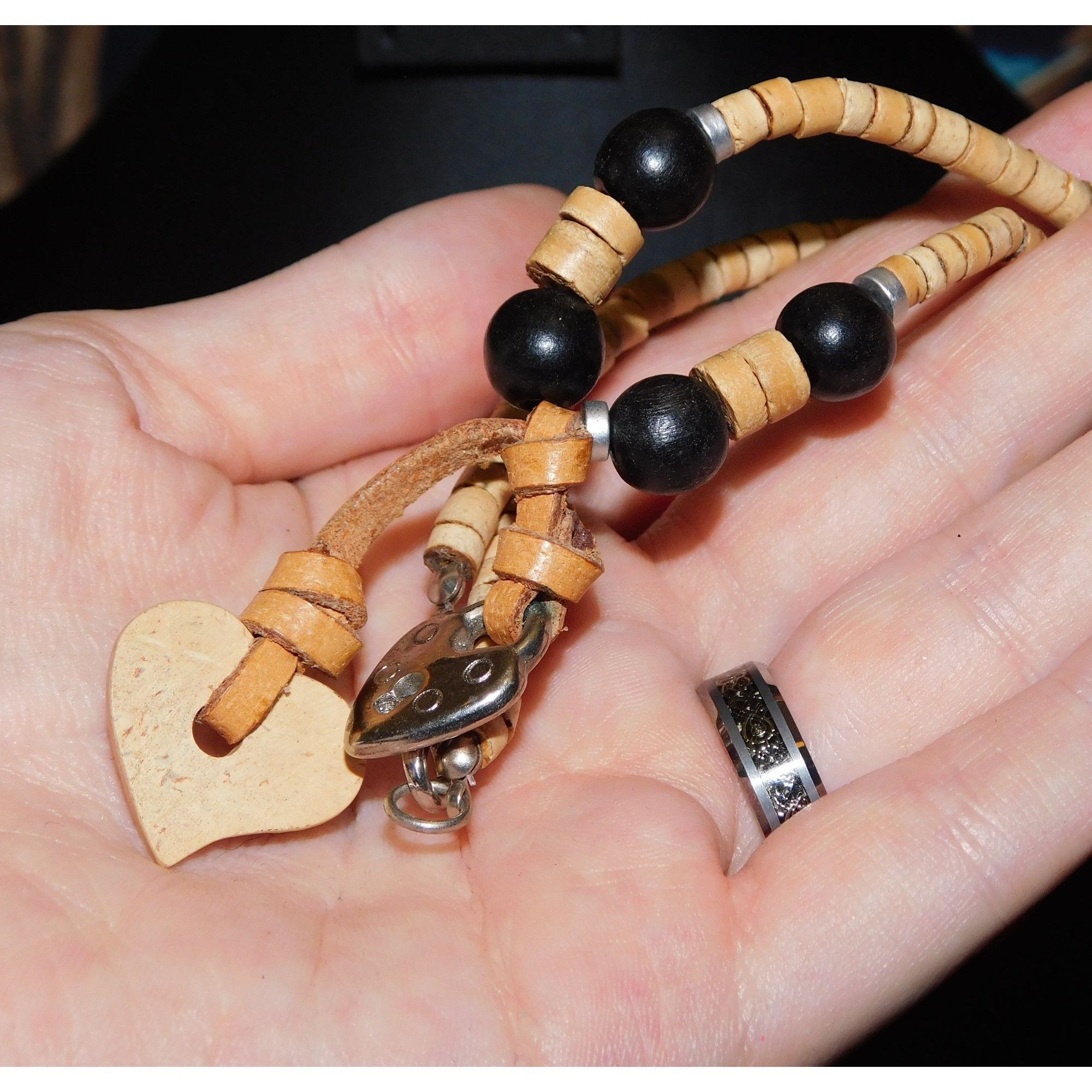 Other Rustic Wooden Heart Lock Pendant Necklace Size ONE SIZE - 2 Thumbnail