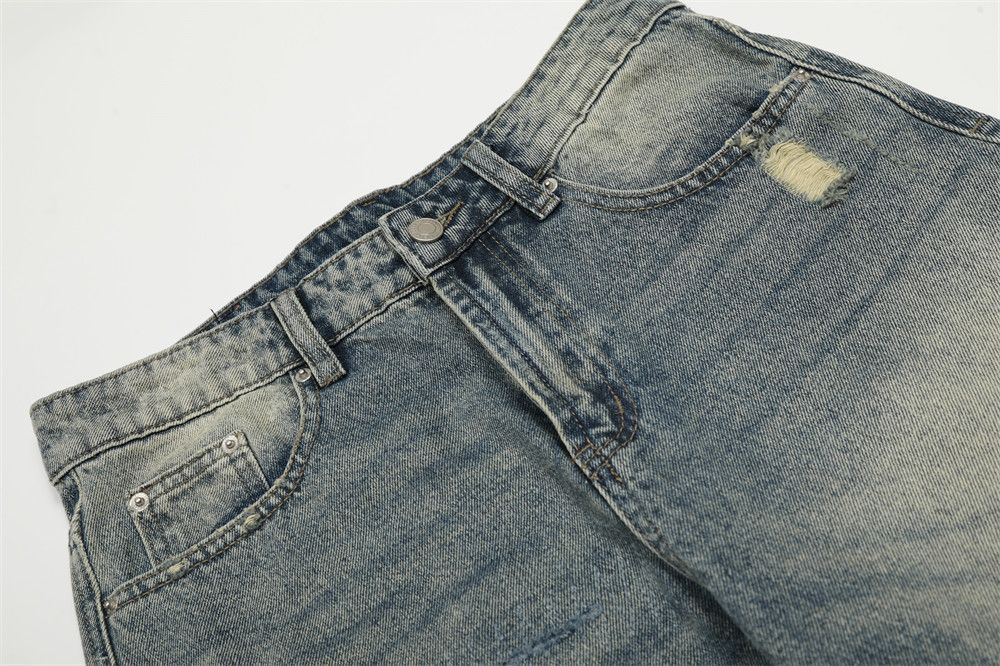 Jean Men's loose retro punk washed distressed scimitar jeans Size US 32 / EU 48 - 3 Thumbnail