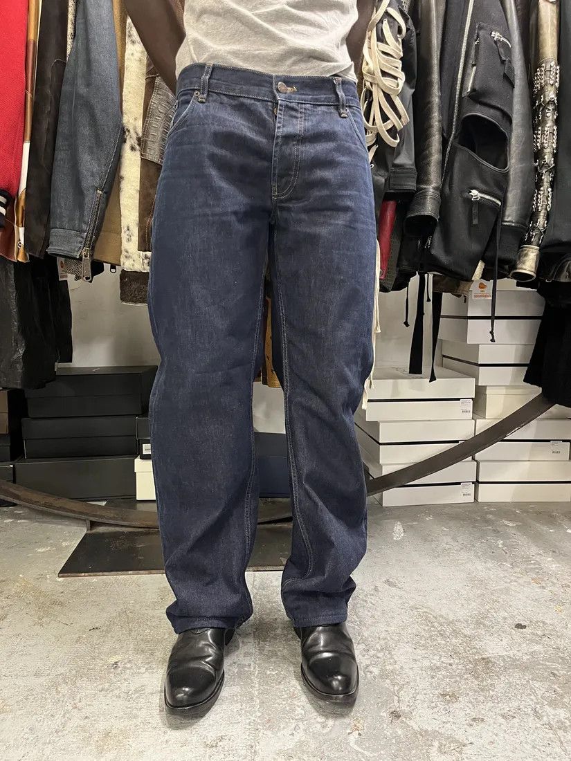 Designer × Prada × Vintage 2000s Prada Brut Navy Denim Jeans Size US 34 / EU 50 - 2 Thumbnail