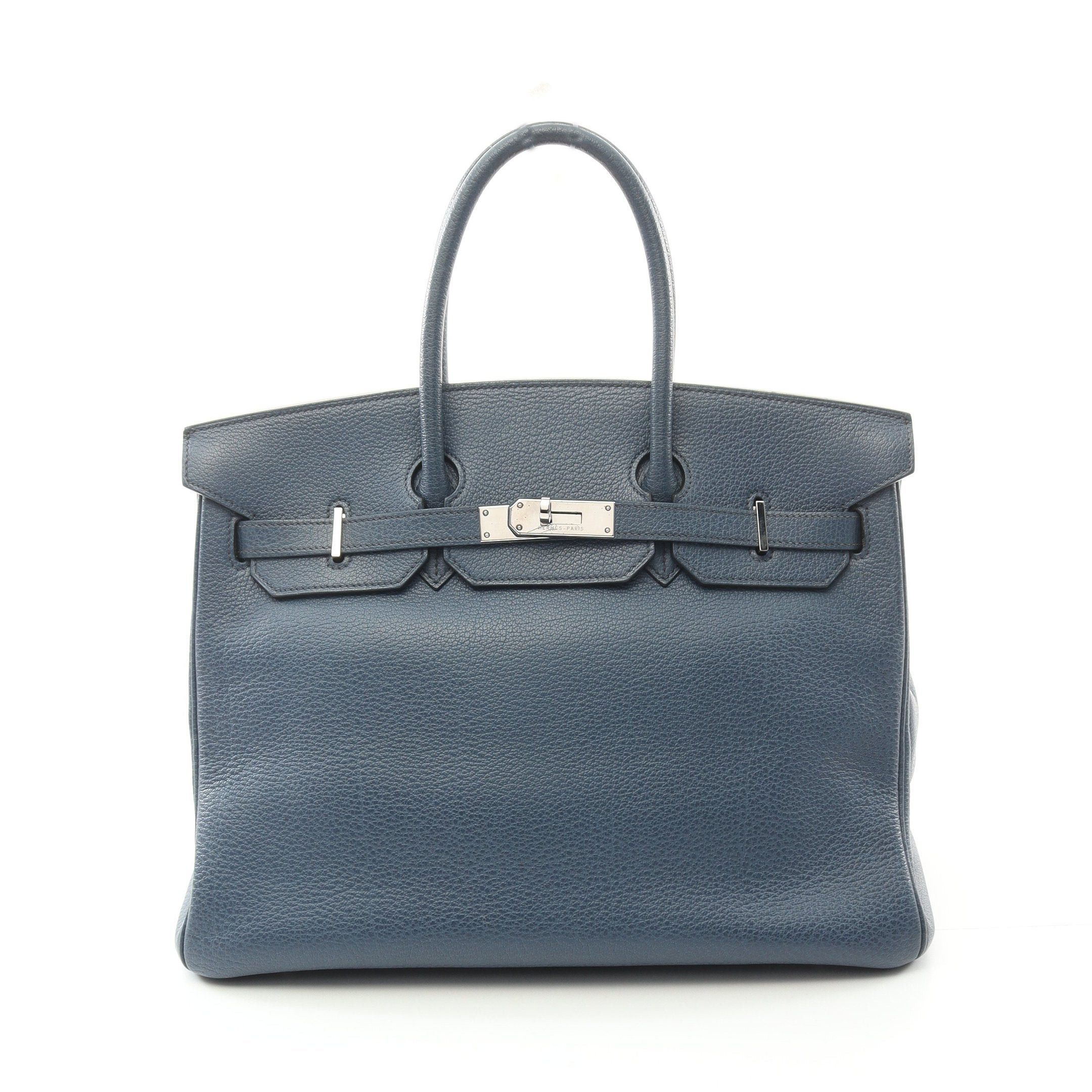 Hermes Hermes Birkin 35 Handbag Togo Blue Silver Hardware □I Stamp (Manufactured Around 2005) Size ONE SIZE - 1 Thumbnail