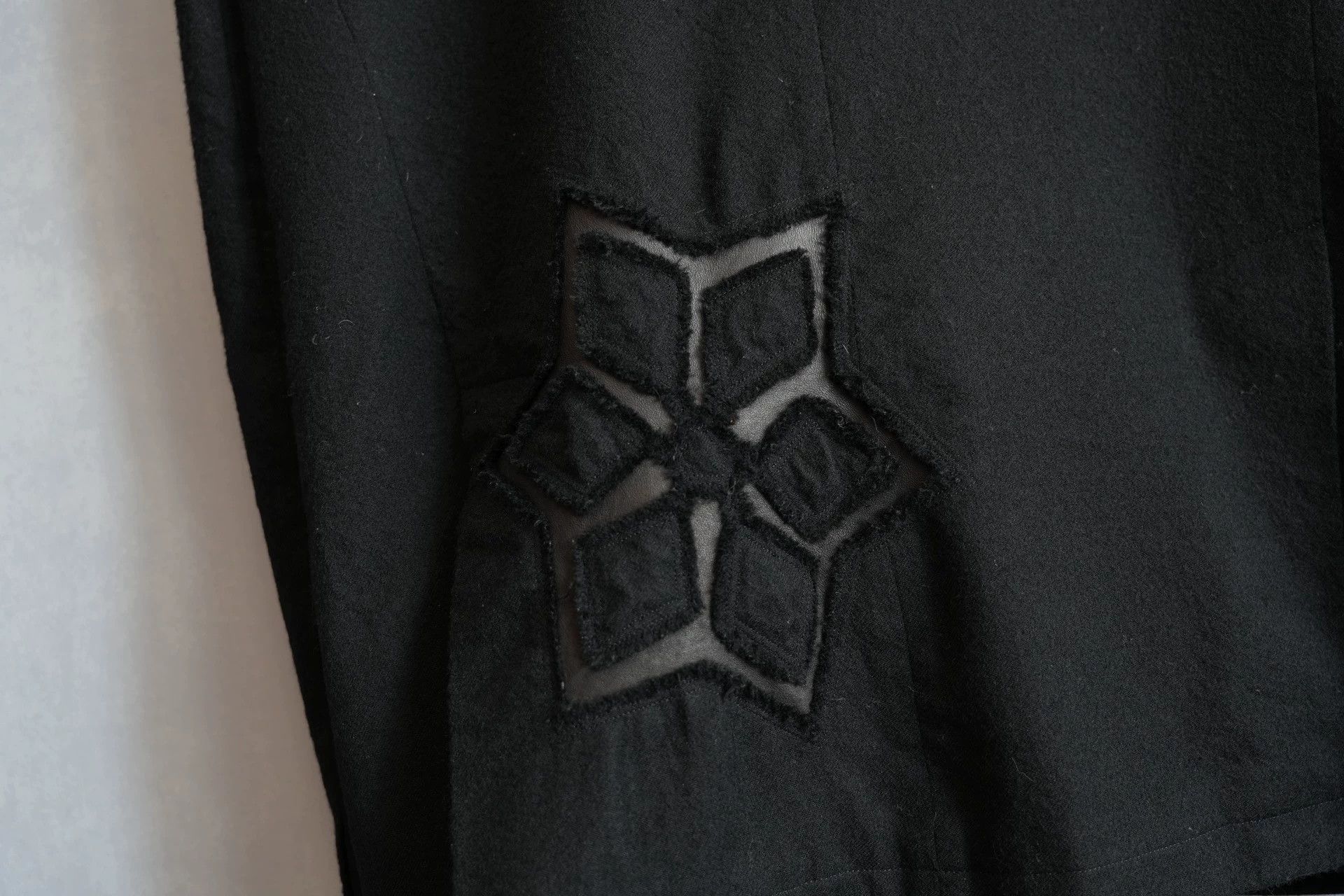 Yohji Yamamoto Yohji Yamamoto 03AW Leather-Panel Wool Jacket Size 4 Size US XL / EU 56 / 4 - 6 Thumbnail