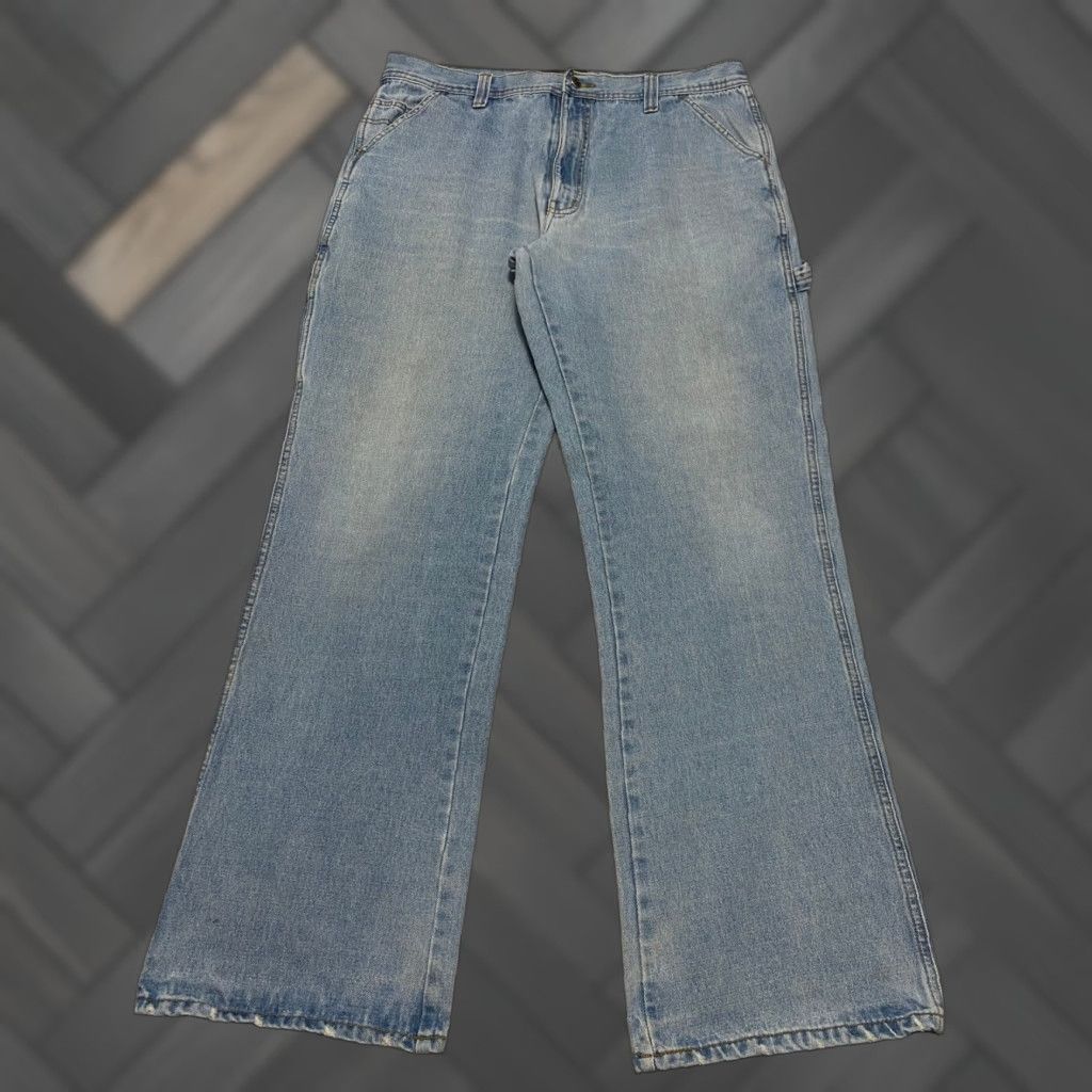 Vintage Steve & Barry's Carpenter Jeans Men 36x34 Blue Y2K Workwear 90s Denim Carpenter Loop Utility Pockets Baggy? Size US 36 / EU 52 - 1 Thumbnail