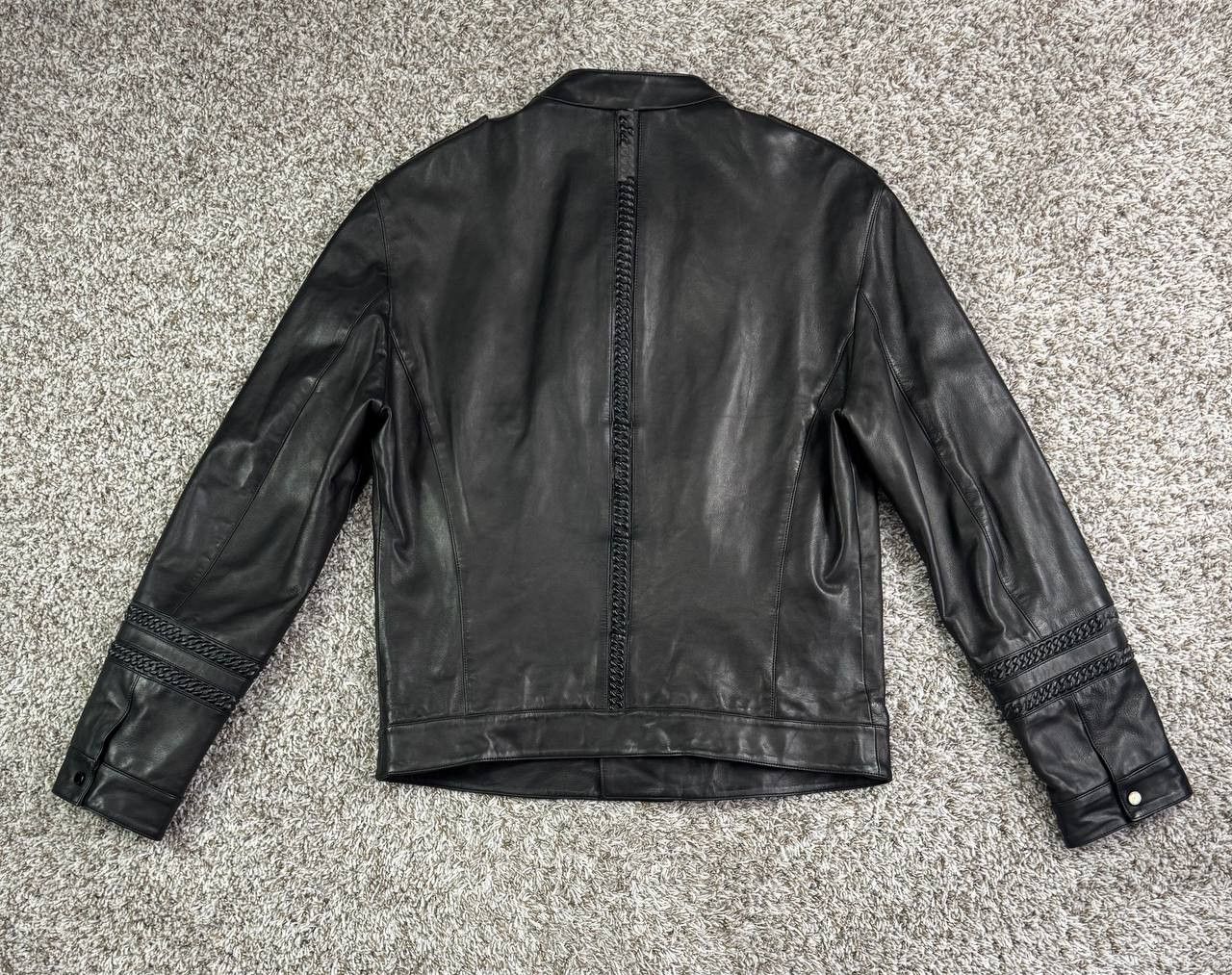 Versace Versace Collection Leather Moto Jacket Braided Accents Size US L / EU 52-54 / 3 - 18 Thumbnail