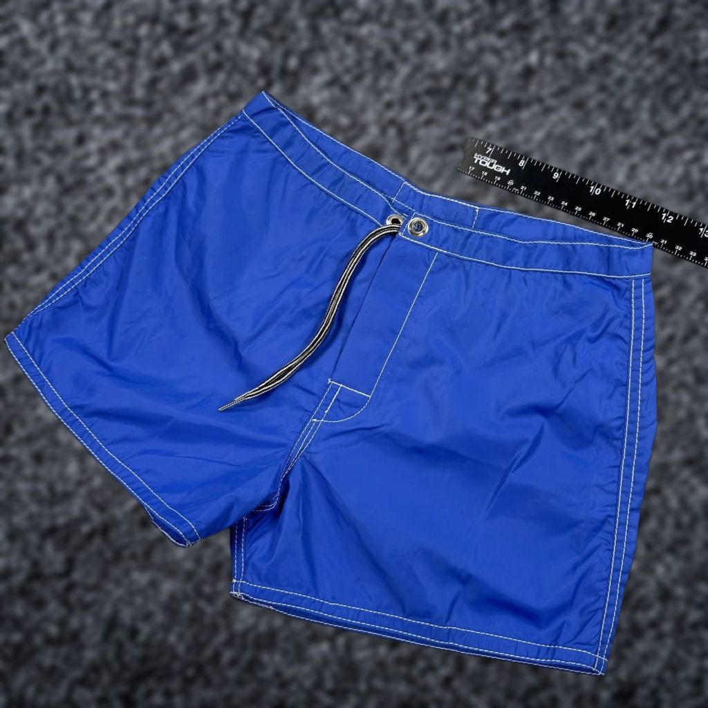 Vintage Birdwell Beach Britches Shorts Mens 26 Blue Swim Trunks Boardshorts Made USA New Size US 27 - 1 Thumbnail