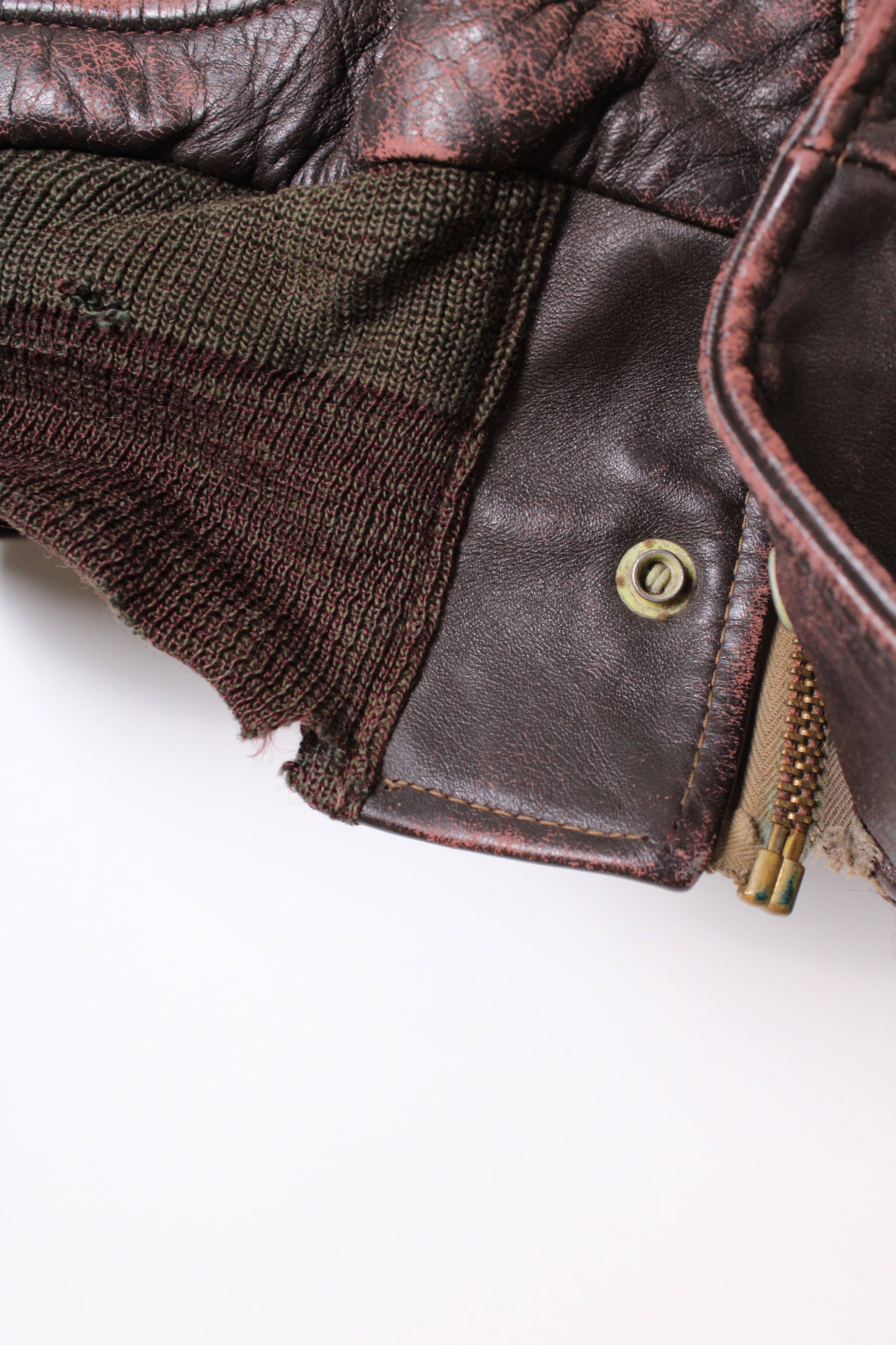 Other VTG 50s Horsehide Leather Jacket Windward Moto Biker Flight Size US M / EU 48-50 / 2 - 6 Thumbnail