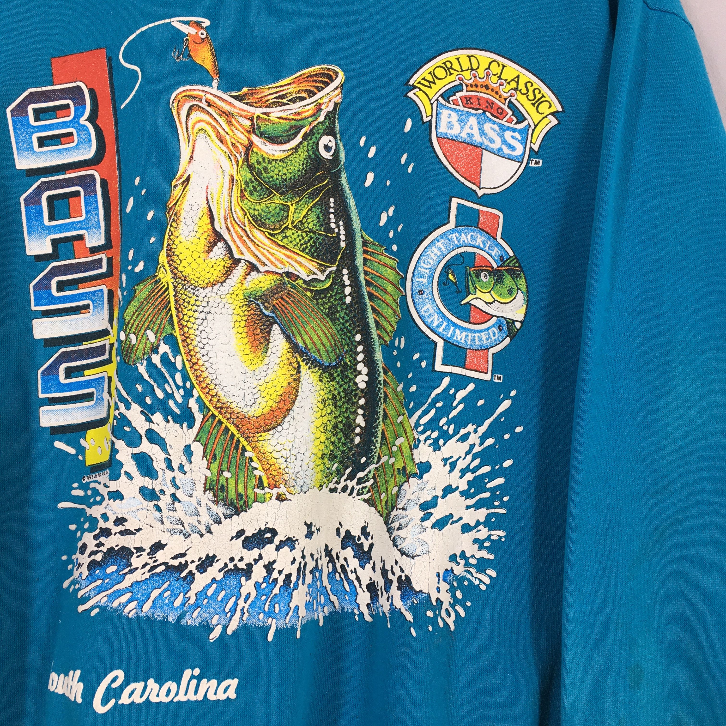 Vintage Vintage Bass North Carolina Fishing Sweatshirt XLarge Size US XL / EU 56 / 4 - 2 Thumbnail