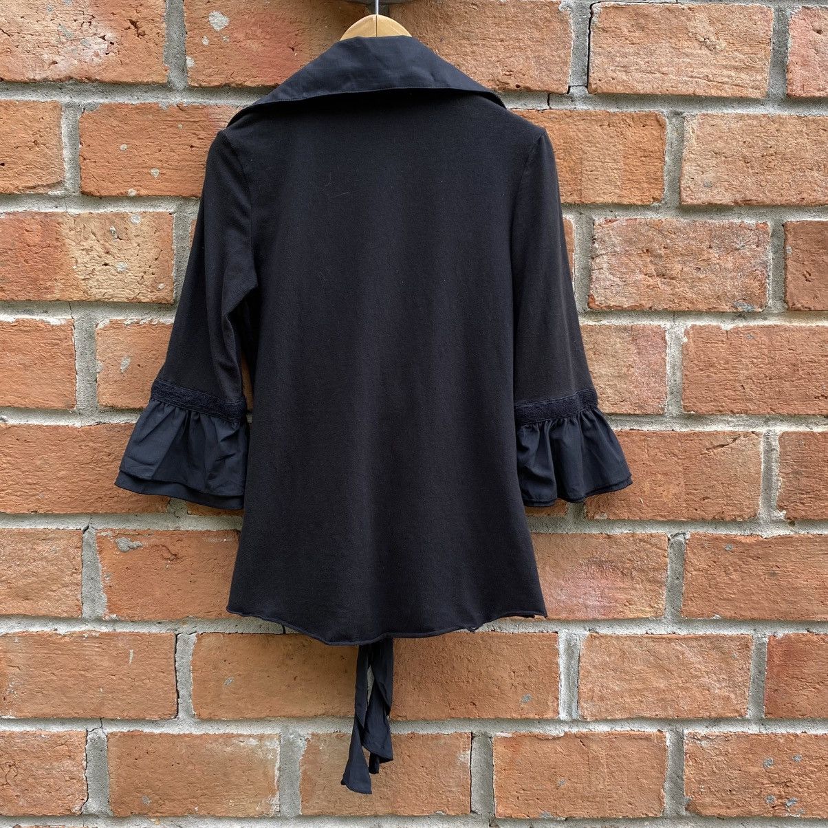 Designer × Japanese Brand Cook jeans Y2K Punk Black Ruffle Fitted Blouse Size M / US 6-8 / IT 42-44 - 17 Thumbnail