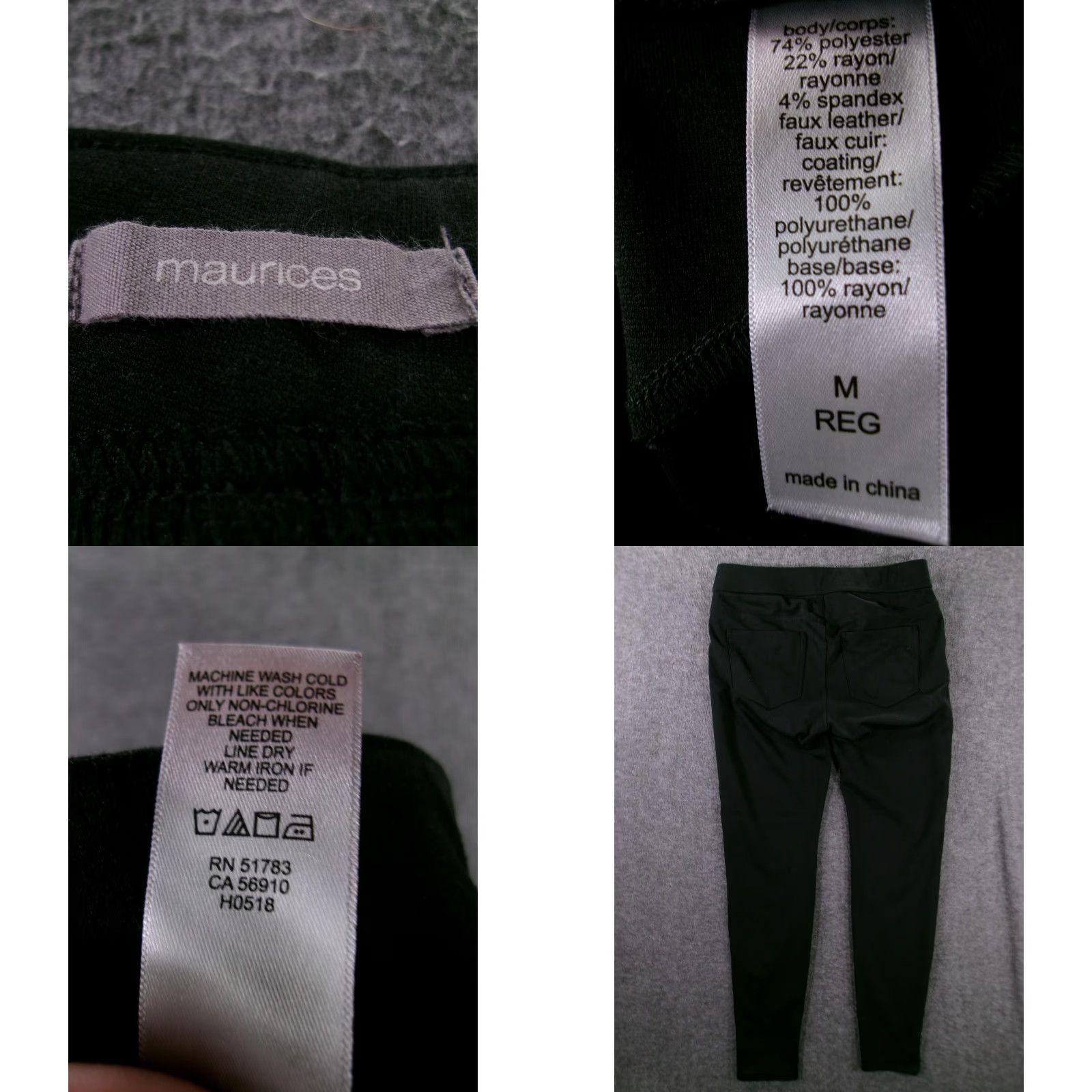 Vintage Maurices Pants Womens Medium Regular Black Leggings Sequin Stripes Edgy Sleek Clubwear Modern Size 32" / US 10 / IT 46 - 8 Thumbnail