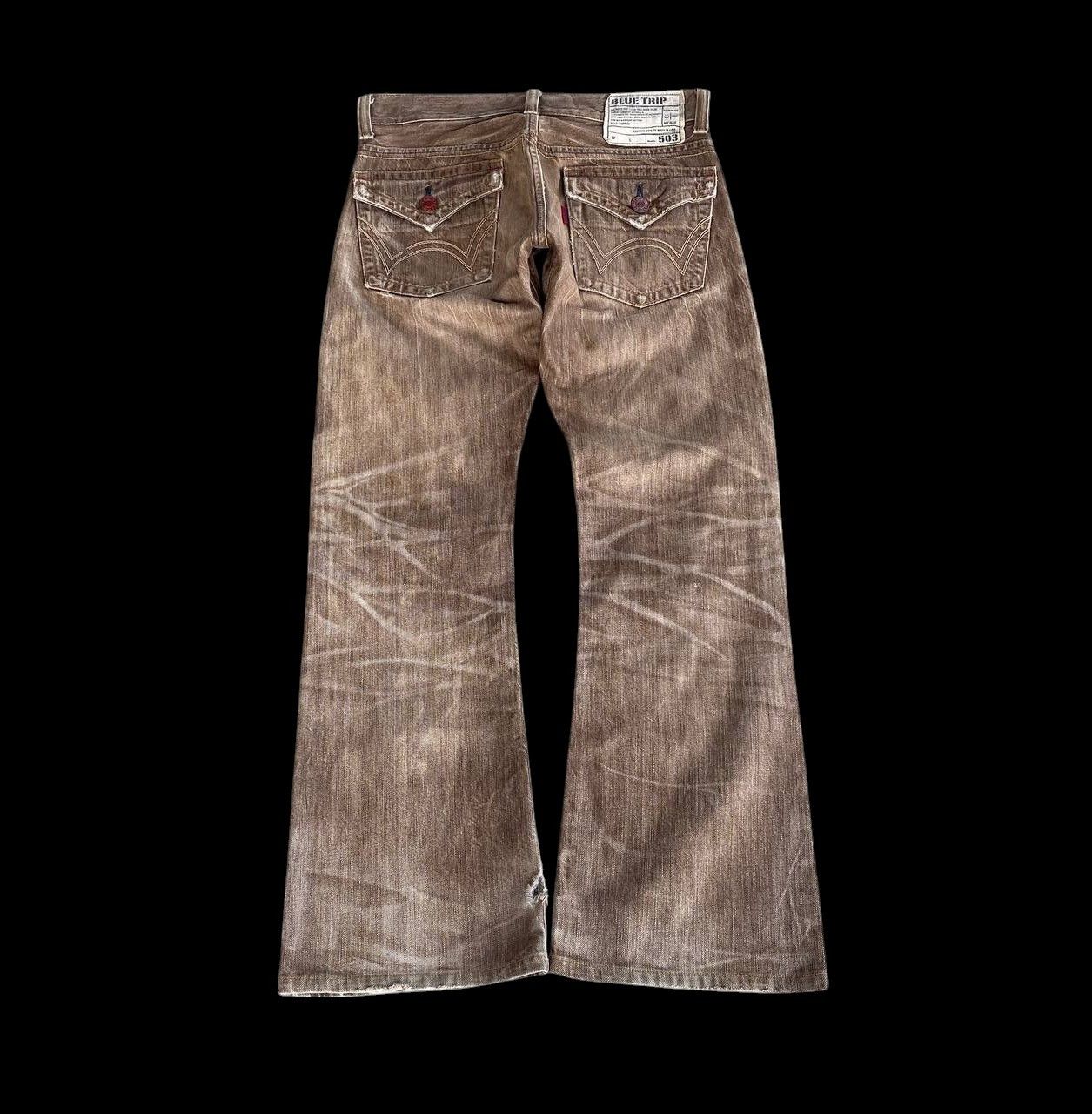 Edwin × Vintage FLARED VINTAGE EDWIN BLUETRIP JAPAN BROWNCLAWMARK DISTRESSED Size US 28 / EU 44 - 7 Thumbnail