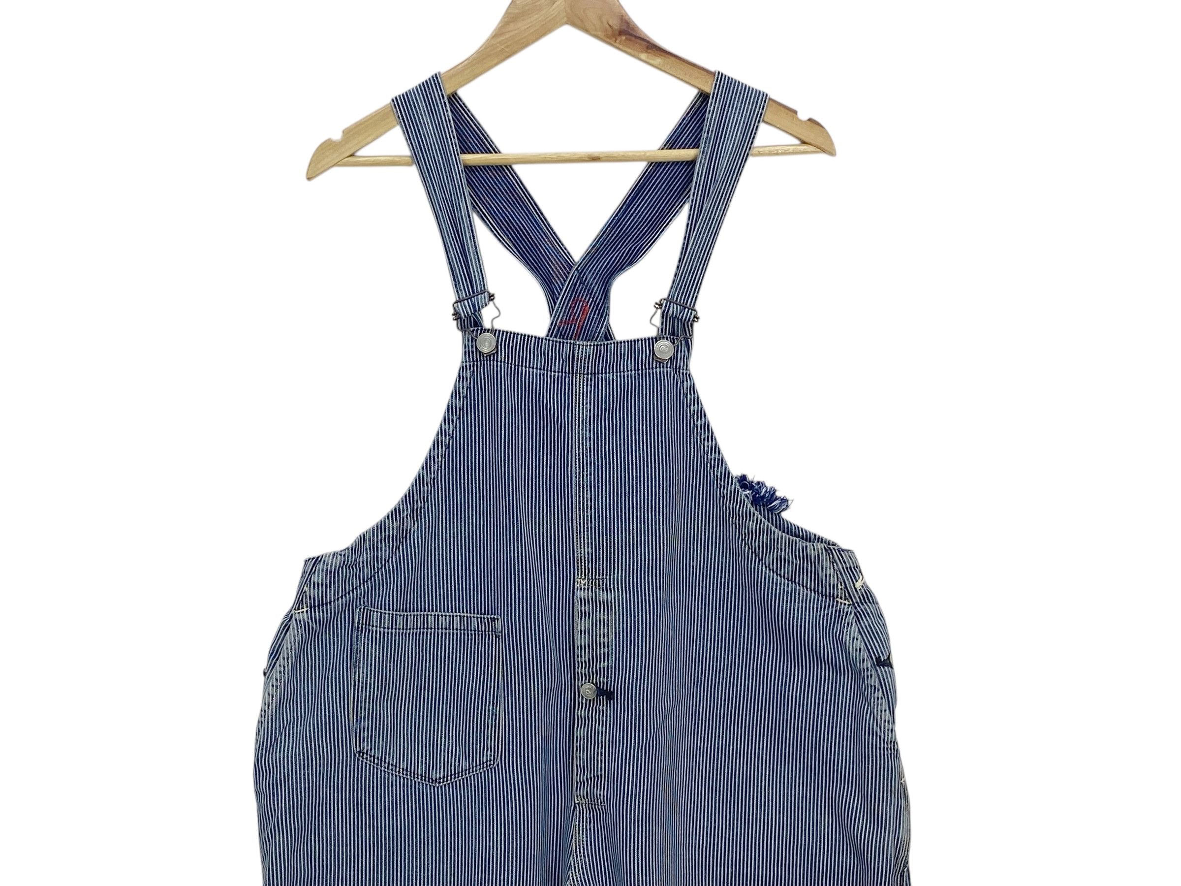 45rpm 45RPM Carpenter Bib Overalls Hickory Stripes Size US 38 / EU 54 - 3 Thumbnail