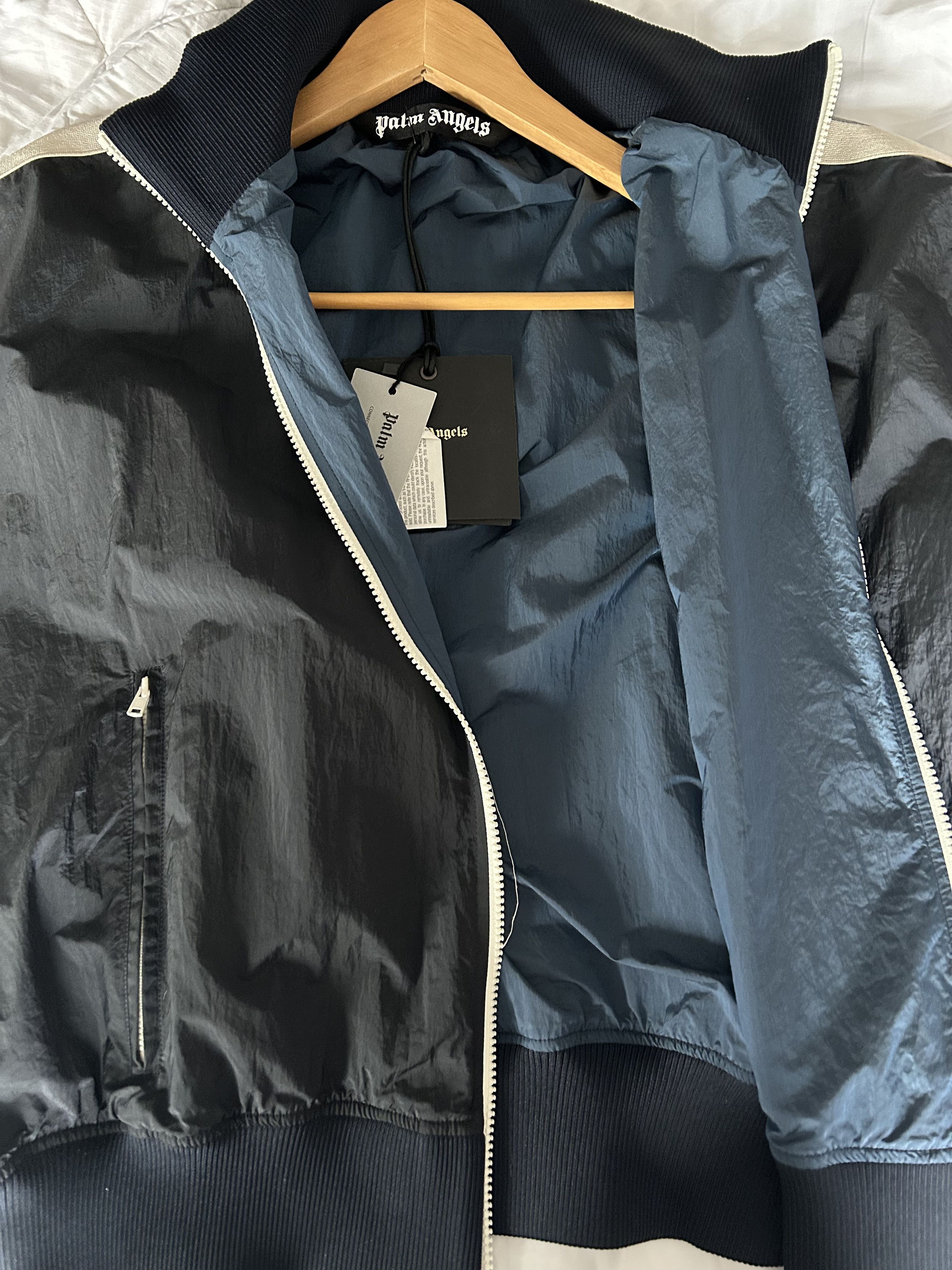Palm Angels Palm Angels Curved Logo Wr Nylon Track Jacket Navy Blue Size US M / EU 48-50 / 2 - 4 Thumbnail