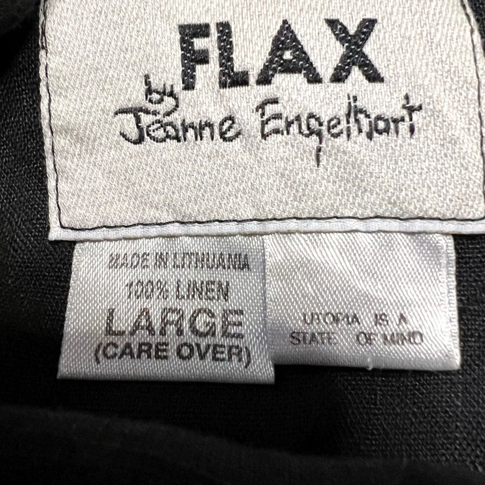 FLAX Flax Linen Shirt Womens Large Black Baggy Ahort Sleeve Size L / US 10 / IT 46 - 6 Thumbnail