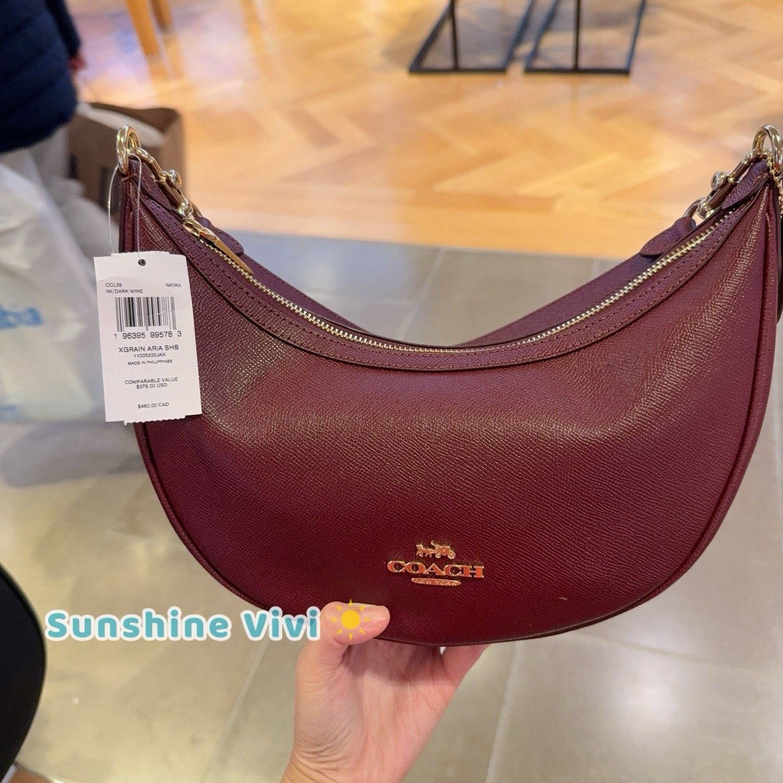 Coach NWT Coach Aria Shoulder Bag CCL28 leather DARK WINE Size ONE SIZE - 1 Thumbnail