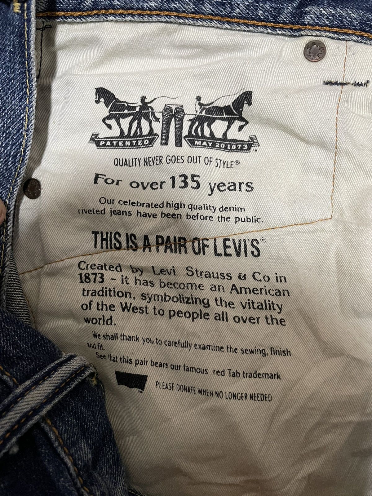 LVC × Levi's × Levi's Vintage Clothing Vintage Levi’s 502 Faded Distressed Blue Wash Denim Size US 30 / EU 46 - 12 Thumbnail