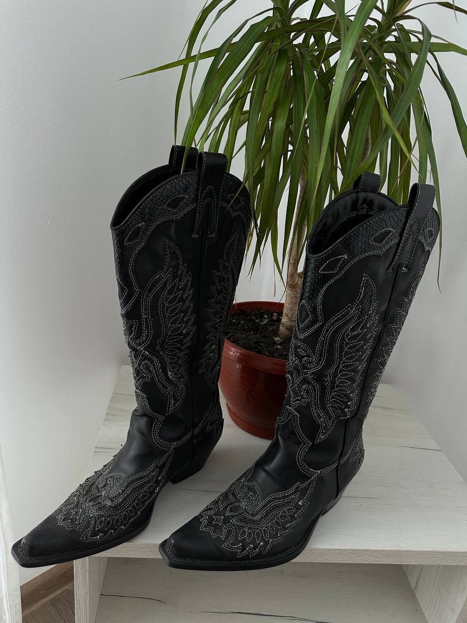 Cowboy Equipment × Vintage Vintage Cowboy Western Black Boots Size US 7 / IT 37 - 11 Thumbnail