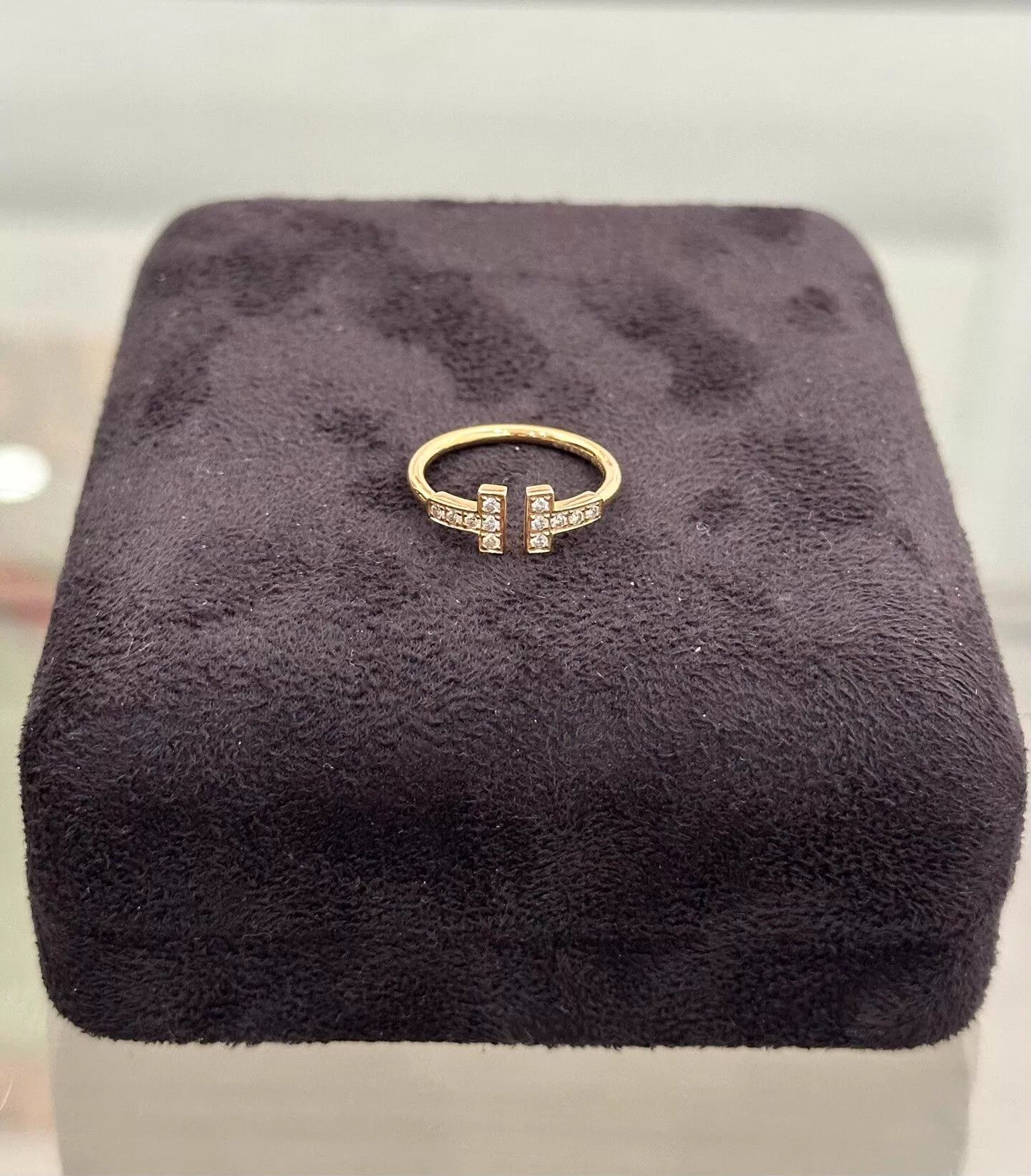 Tiffany & Co. Tiffany T Double T Diamond Ring 18K Rose Gold US5 New Size ONE SIZE - 1 Thumbnail