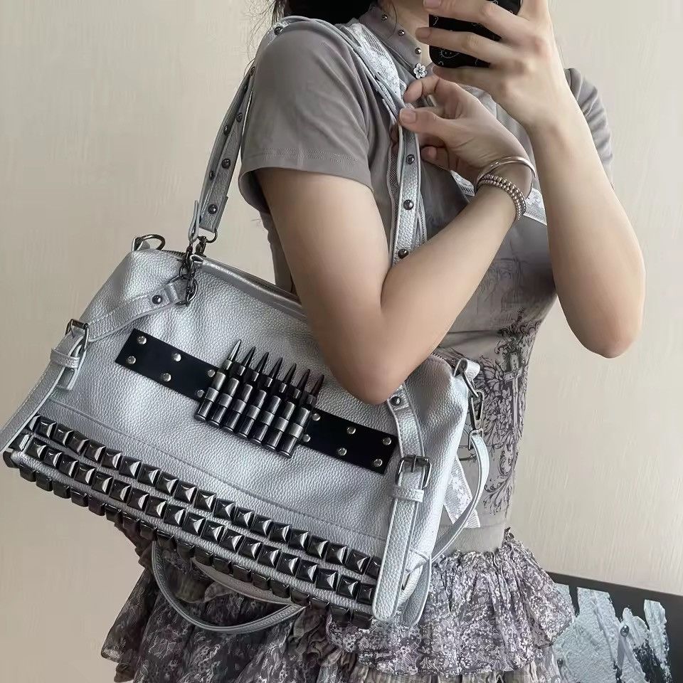 Other Handmade Y2K Spice Girl Punk Shoulder Bag – Skull Rivets Size ONE SIZE - 1 Thumbnail