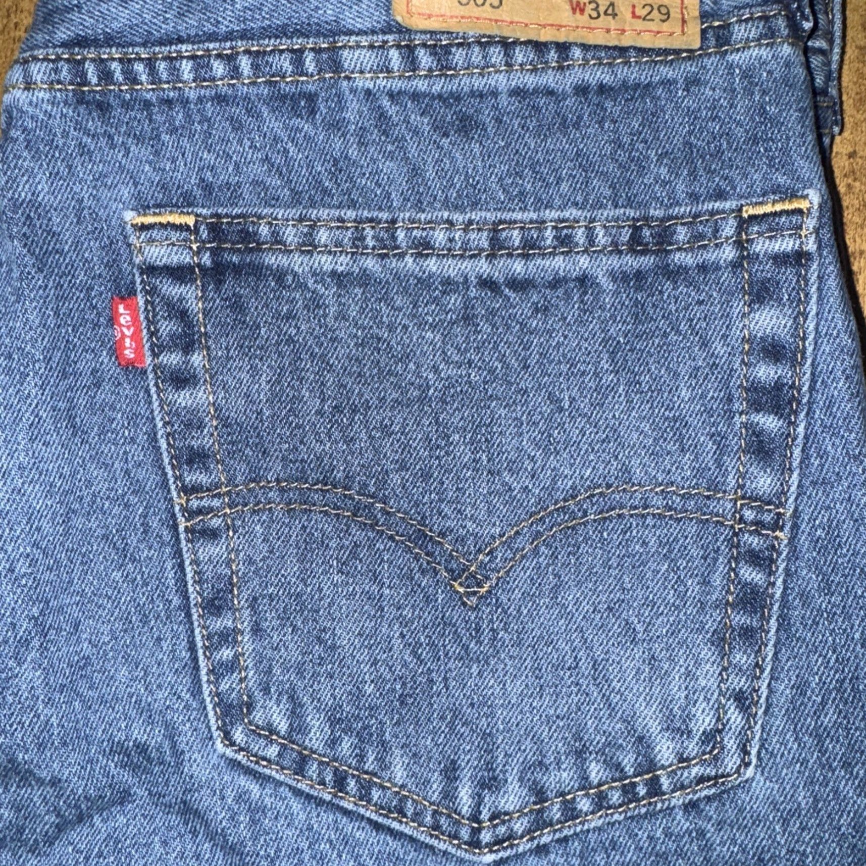 Levi's Levi’s 505 Jeans Men 34x24 Denim Blue Straight Regular Color Blue 34 Inseam 24 Size US 34 / EU 50 - 2 Thumbnail