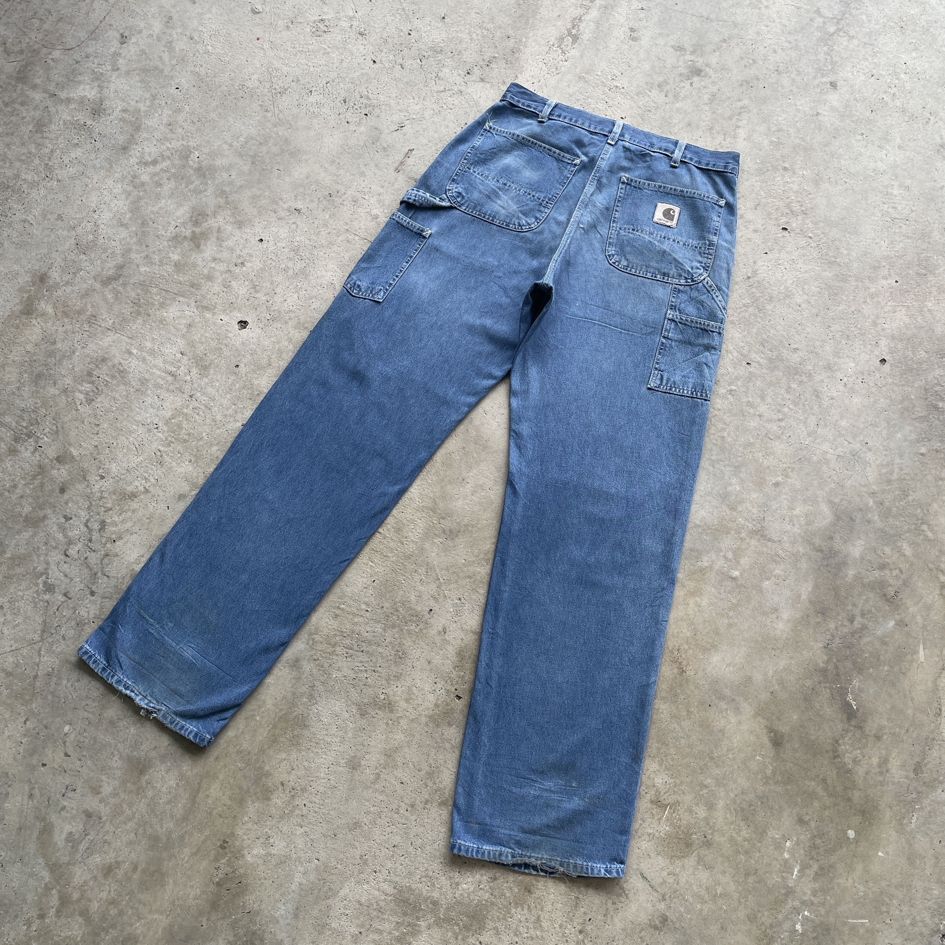Carhartt W33 VINTAGE CARHARTT CARPENTER FADED RIPPED PANTS JEANS Size US 33 - 1 Thumbnail