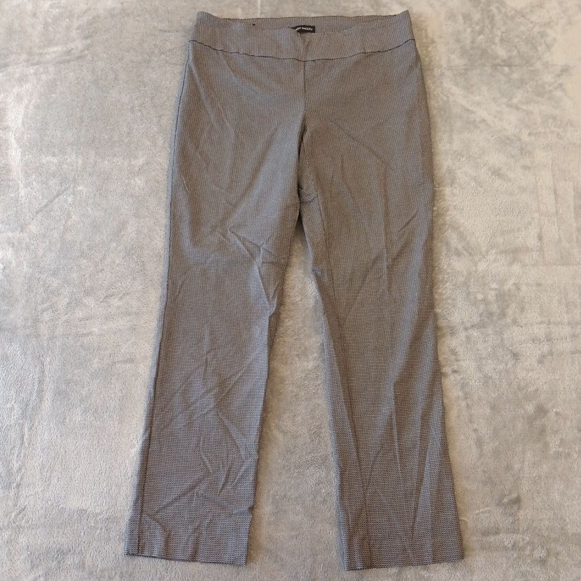 Vintage Hilary Radley Ankle Pants Womens Size 12 Black Geometric Pull On Stretch 34x28.5 Size 34" / US 12 / IT 48 - 2 Thumbnail