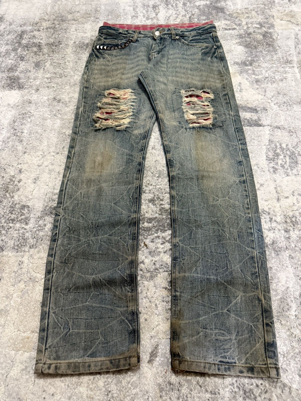 Hysteric Glamour Hysteric Glamour Style Studded Distressed Double Waist Jeans Size US 30 / EU 46 - 1 Thumbnail