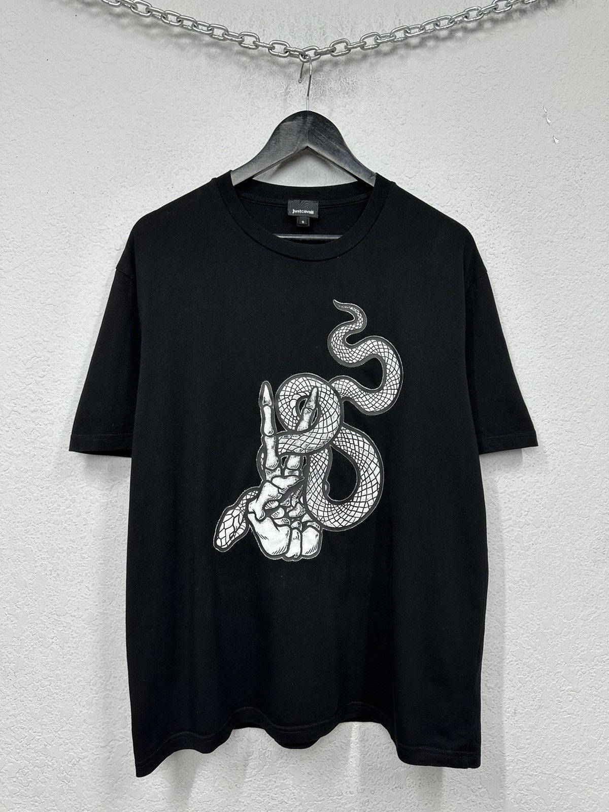 Just Cavalli Vintage Black Snakes 🐍 Just Cavalli Luxury T-shirt Size US S / EU 44-46 / 1 - 2 Thumbnail