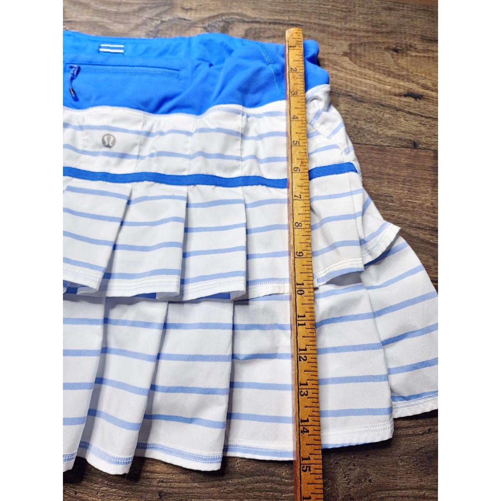 Lululemon LULULEMON Run Skort Womens Stripe Blue White Athletic Running Skirt Size 10 Size 32" / US 10 / IT 46 - 3 Thumbnail