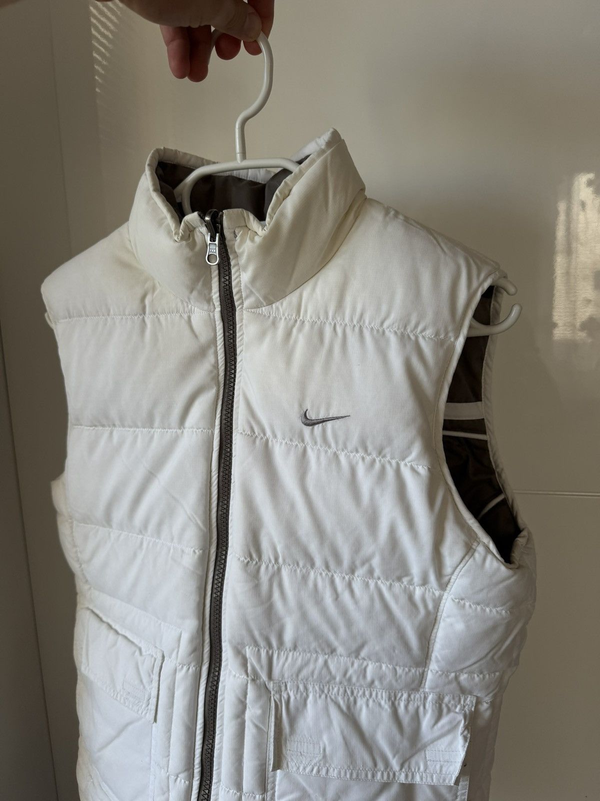 Vintage ‼️Vintage Knit Swoosh Logo Puffer Reversible Brown Vest‼️ Size M / US 6-8 / IT 42-44 - 6 Thumbnail