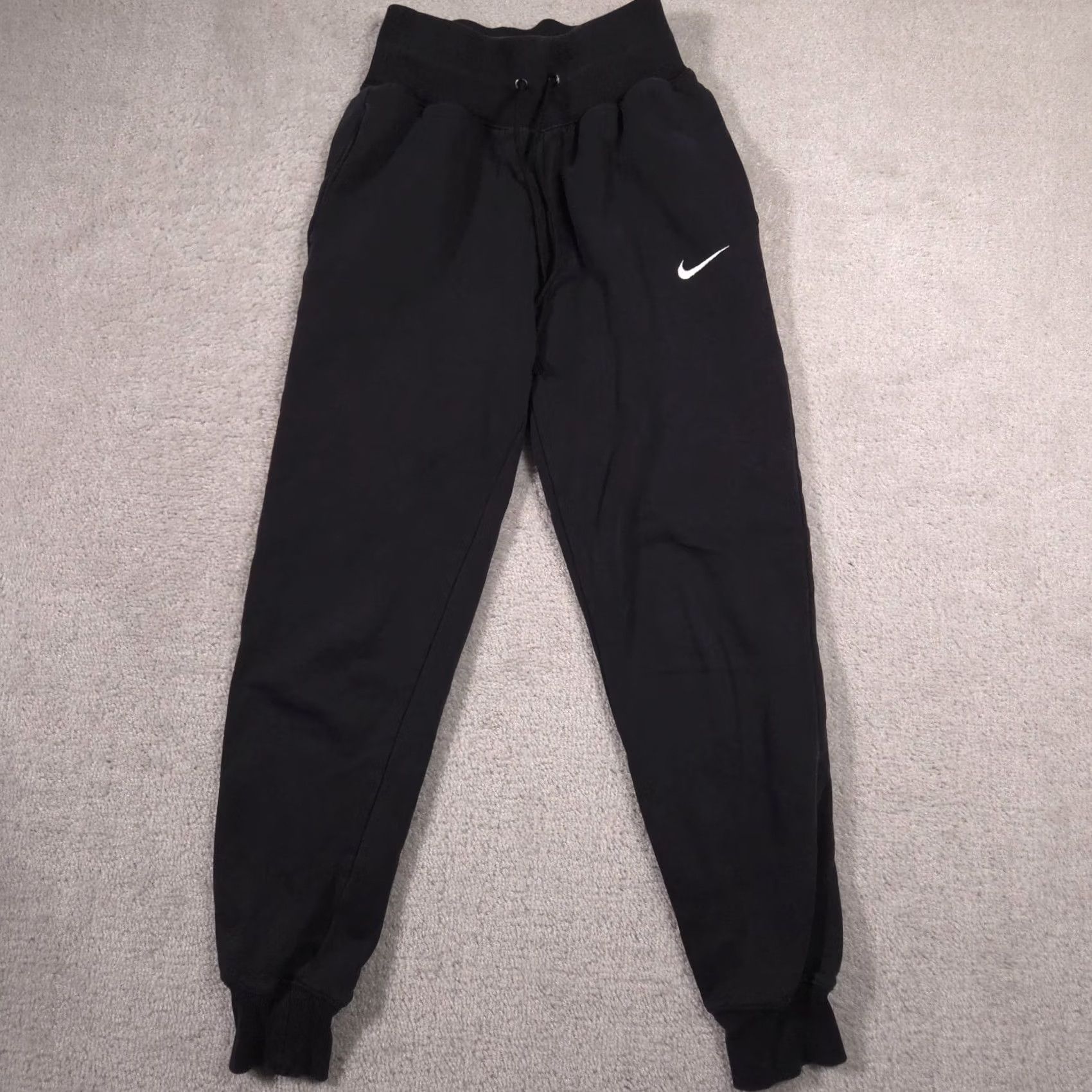 Nike Nike Sweatpants Women’s XS Black Fleece Joggers Pockets Drawstring Logo Size 26" / US 2 / IT 38 - 2 Thumbnail