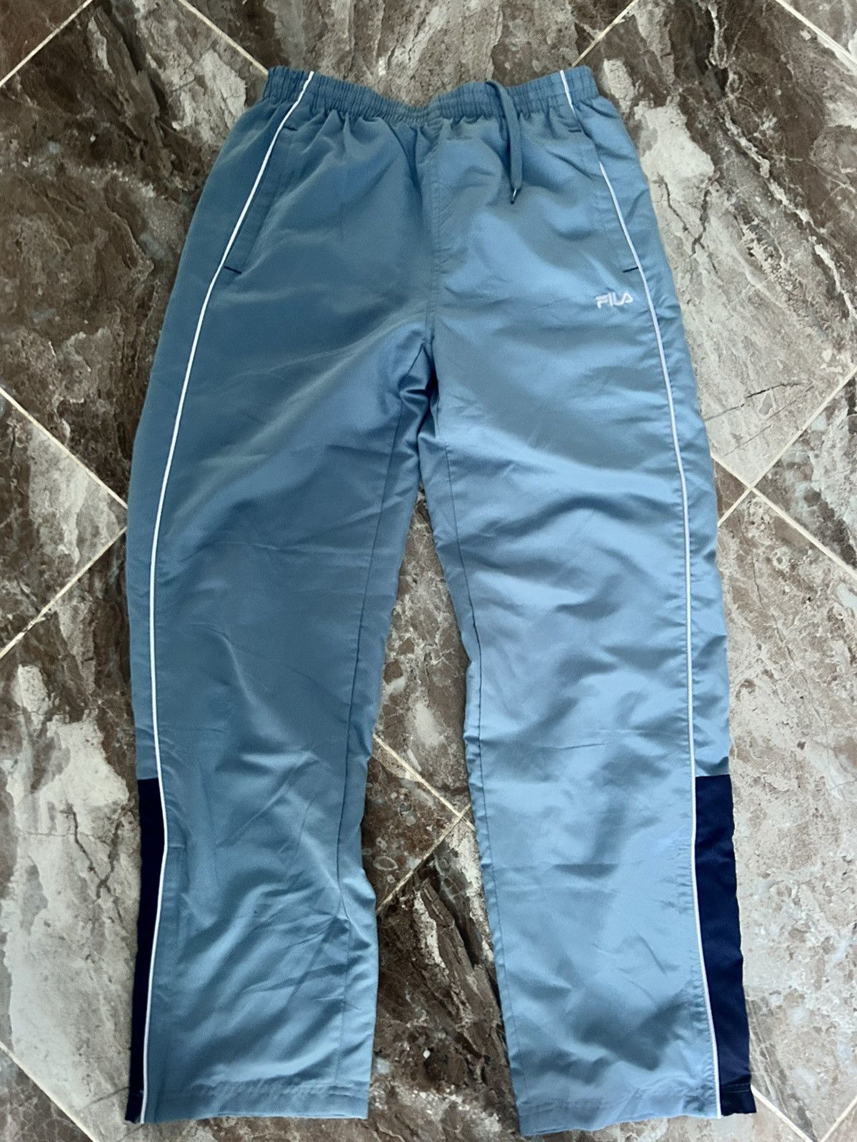Fila FILA Track Pants Blue Mesh Lined Zip Ankles Athletic Sports Size US 32 / EU 48 - 2 Thumbnail