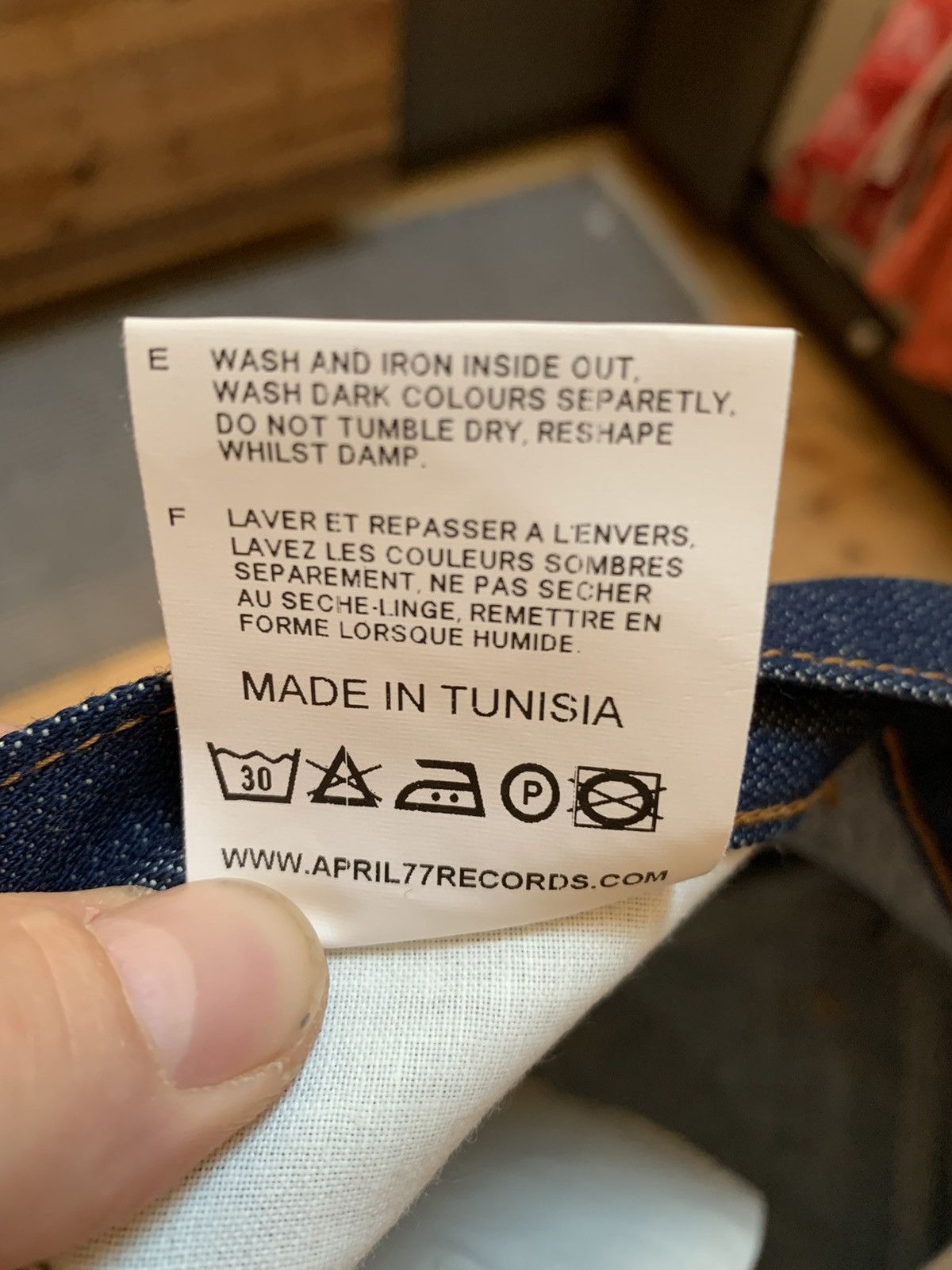 April 77 *RARE* type NATION, broken twill jeans RAW Size US 31 - 12 Thumbnail
