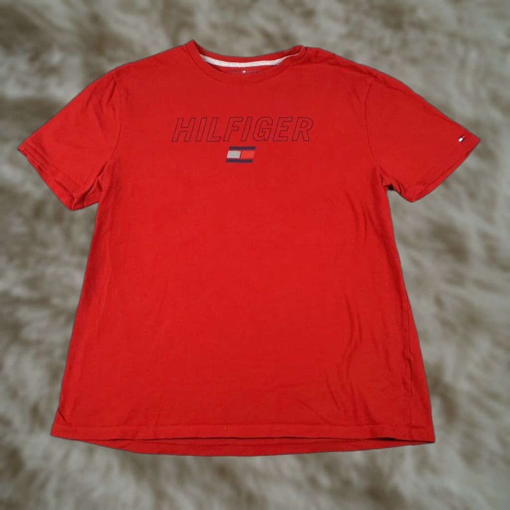 Tommy Hilfiger Tommy Hilfiger T Shirt Mens Size Large Red Casual Short Sleeve Adult Size US L / EU 52-54 / 3 - 1 Thumbnail