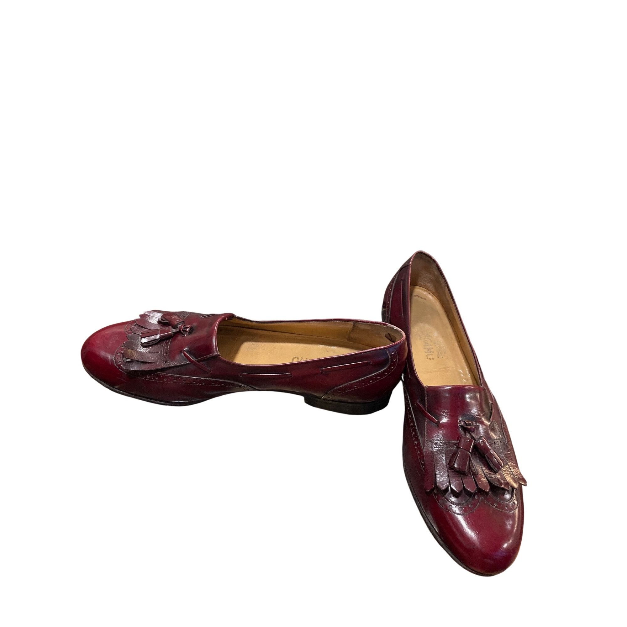 Salvatore Ferragamo Salvatore Ferragamo mens burgandy leather tassled oxford sho Size US 12 / EU 45 - 2 Thumbnail