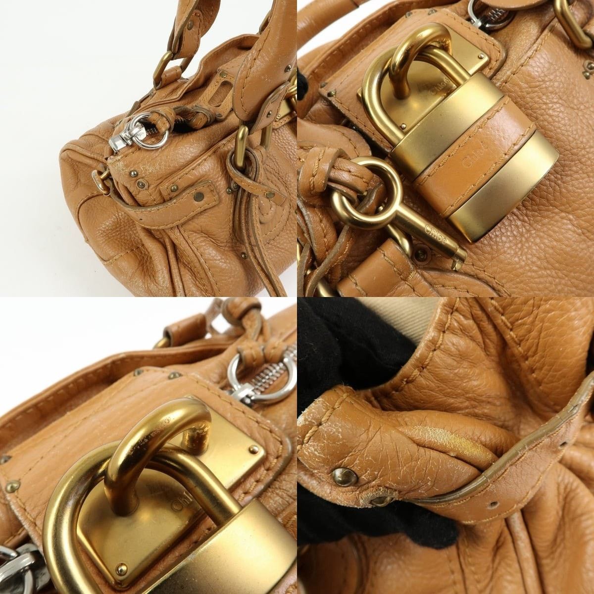 Chloe Chloe Paddington Medium Leather Shoulder Bag Tan Size ONE SIZE - 6 Thumbnail