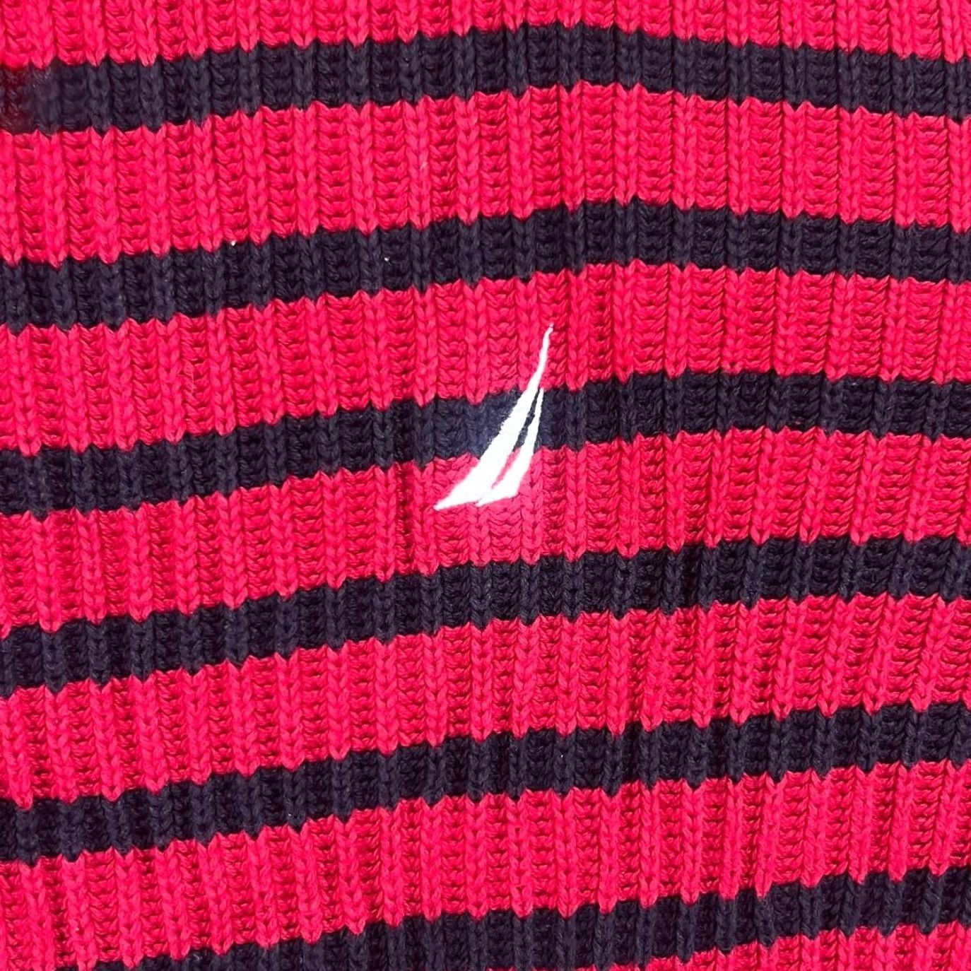 Nautica Nautica Jumper Cotton Knit Embroidered Mini Logo Red Black Striped XL Pullover Men Size US XL / EU 56 / 4 - 3 Thumbnail