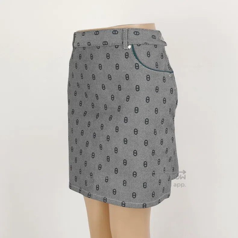 Hermes Hermes Cotton Color-blocked Printed Leather Patch Logo Ski Size 26" / US 2 / IT 38 - 2 Thumbnail