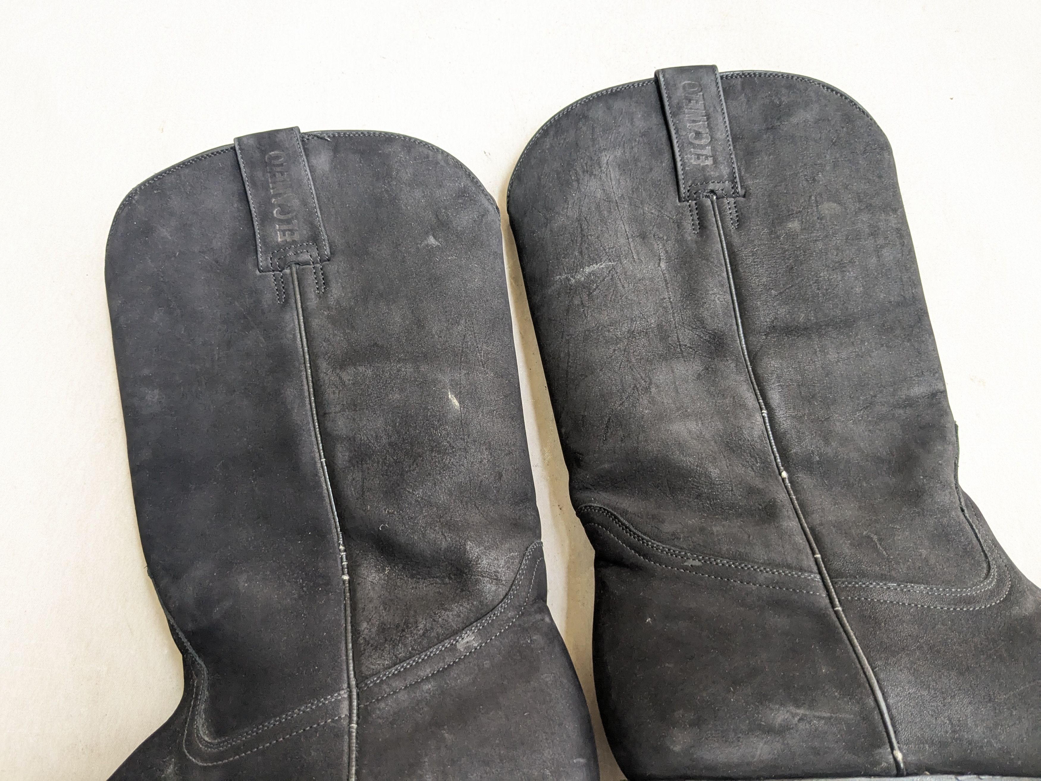 Genuine Leather El Canelo Cowboy Boots Black Suede 10 Leather Botas Size US 10 / EU 43 - 10 Thumbnail