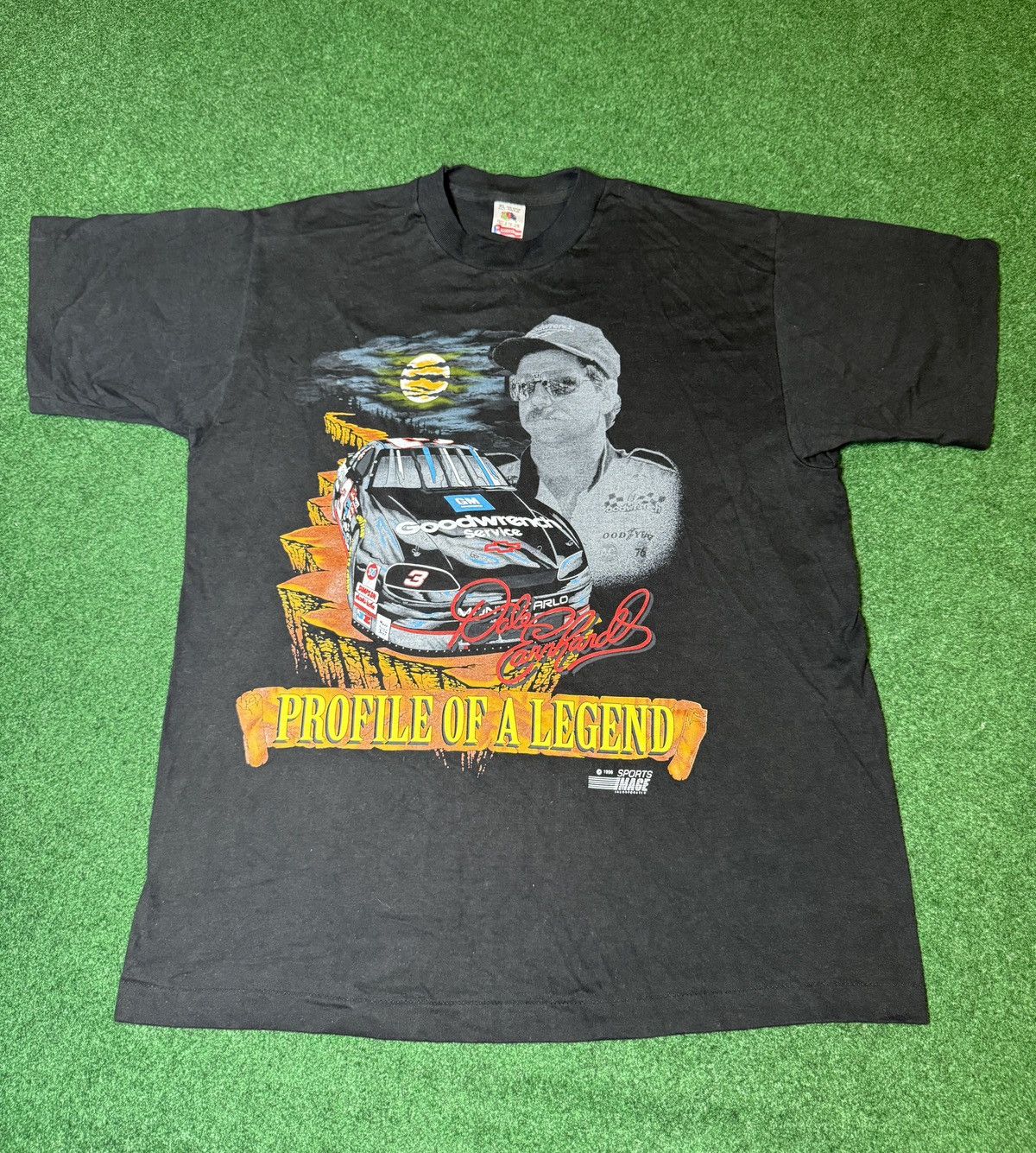 Fruit Of The Loom × Vintage Vintage 90s Earnhardt Sr Profile Of A Legend OG Dale Tee Size US XL / EU 56 / 4 - 1 Thumbnail