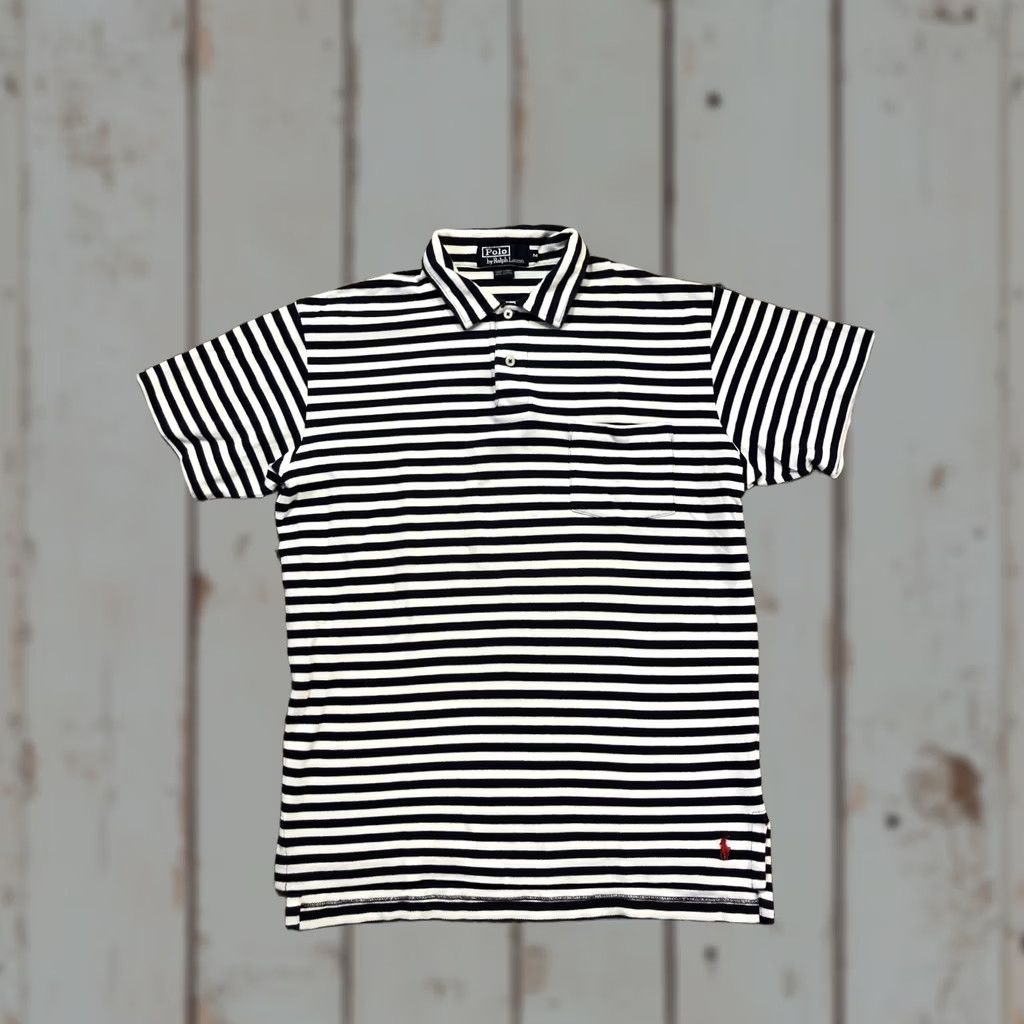 Polo Ralph Lauren Polo by Ralph Lauren Polo Shirt Mens M Blue White Stripe Pocket Nautical Shirt Size US M / EU 48-50 / 2 - 1 Thumbnail