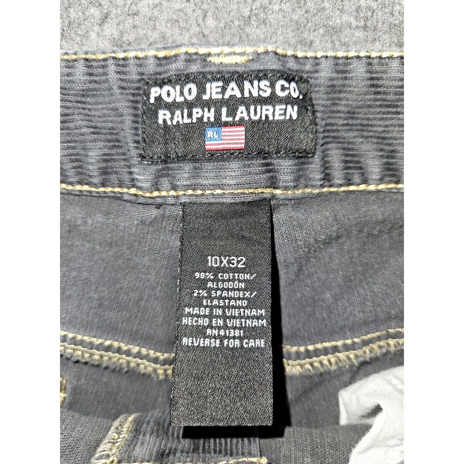 Polo Ralph Lauren Polo Jeans Co Ralph Lauren Pants Women's 10 Gray Corduroy Straight Leg Casual 90s Y2K Womens Size 32" / US 10 / IT 46 - 2 Thumbnail