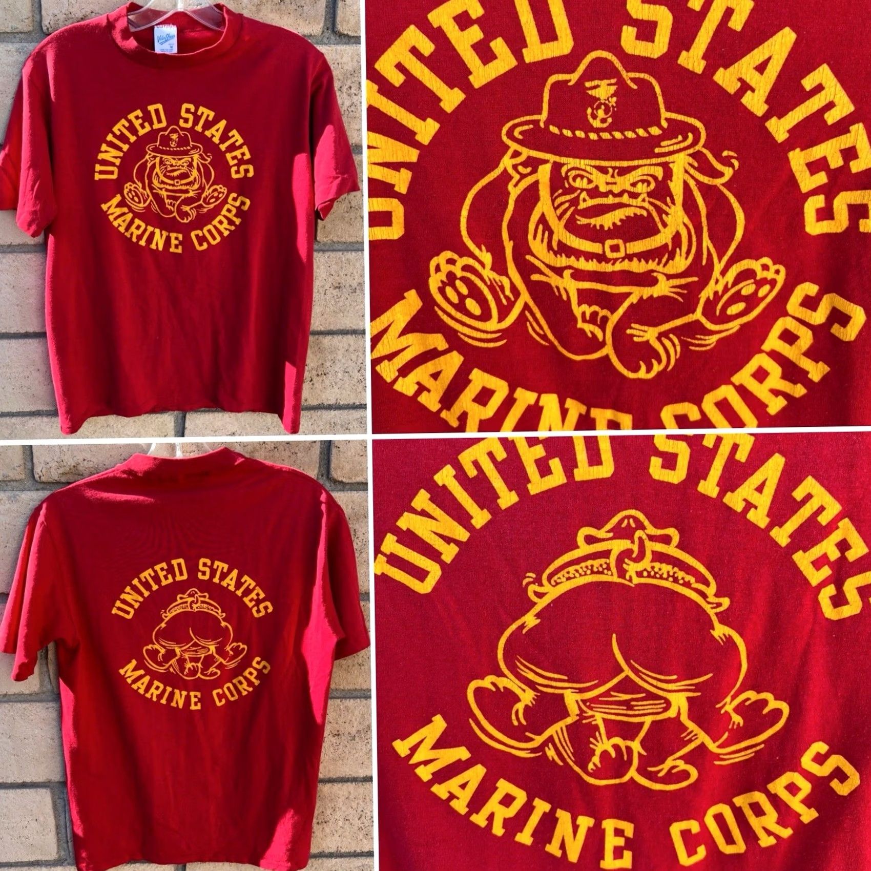 Velva Sheen VINTAGE Velva Sheen United States Marine Corps Bulldog Coming Going T Shirt USA Red M Mens graphic Print Crew Neck Short Sleeve 50/50 Vintage Size US M / EU 48-50 / 2 - 7 Thumbnail