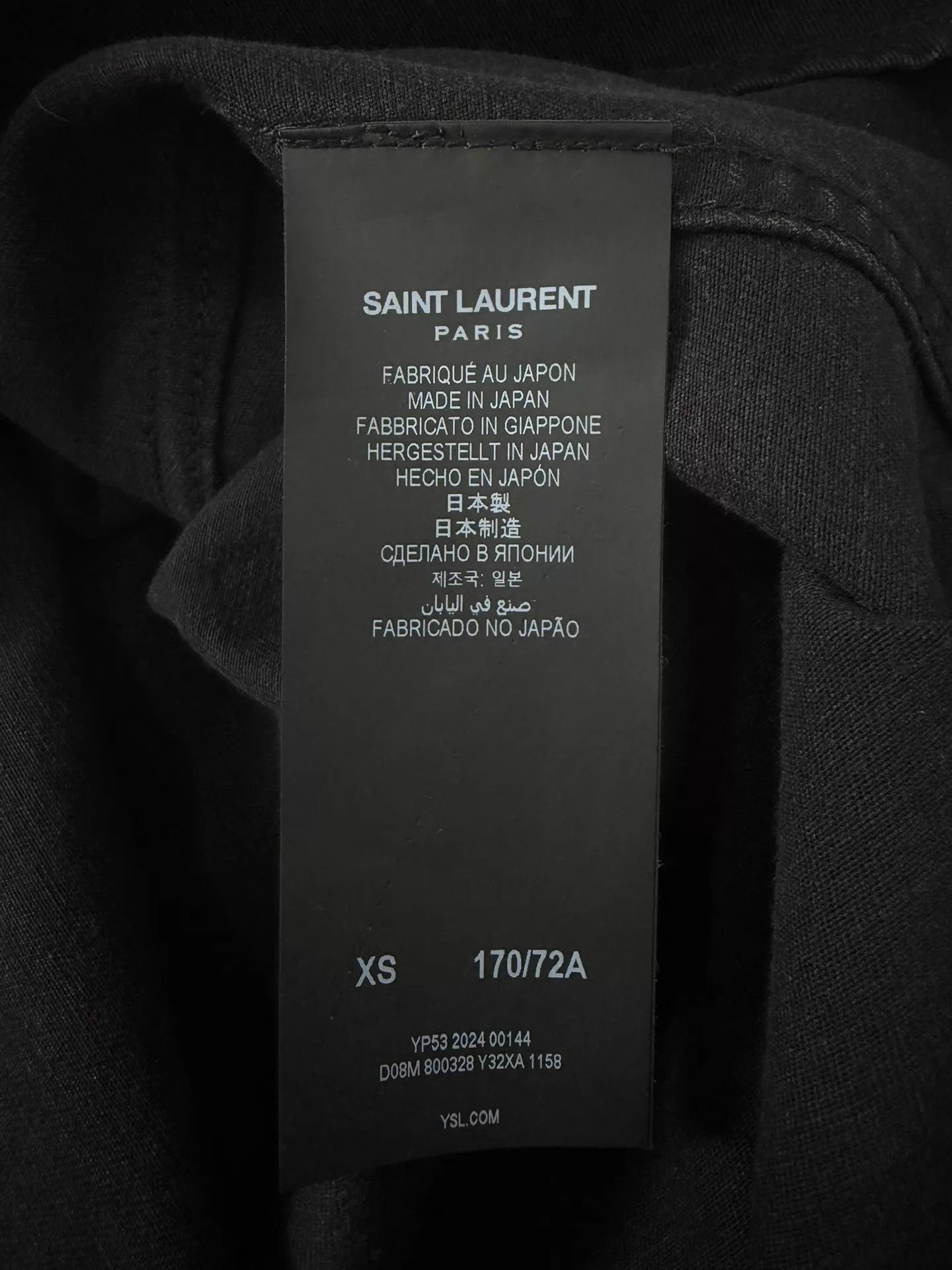 Saint Laurent Paris SLP24FW Embroidered YSL Logo Washed Black Denim Shirt XS Size US XS / EU 42 / 0 - 5 Thumbnail
