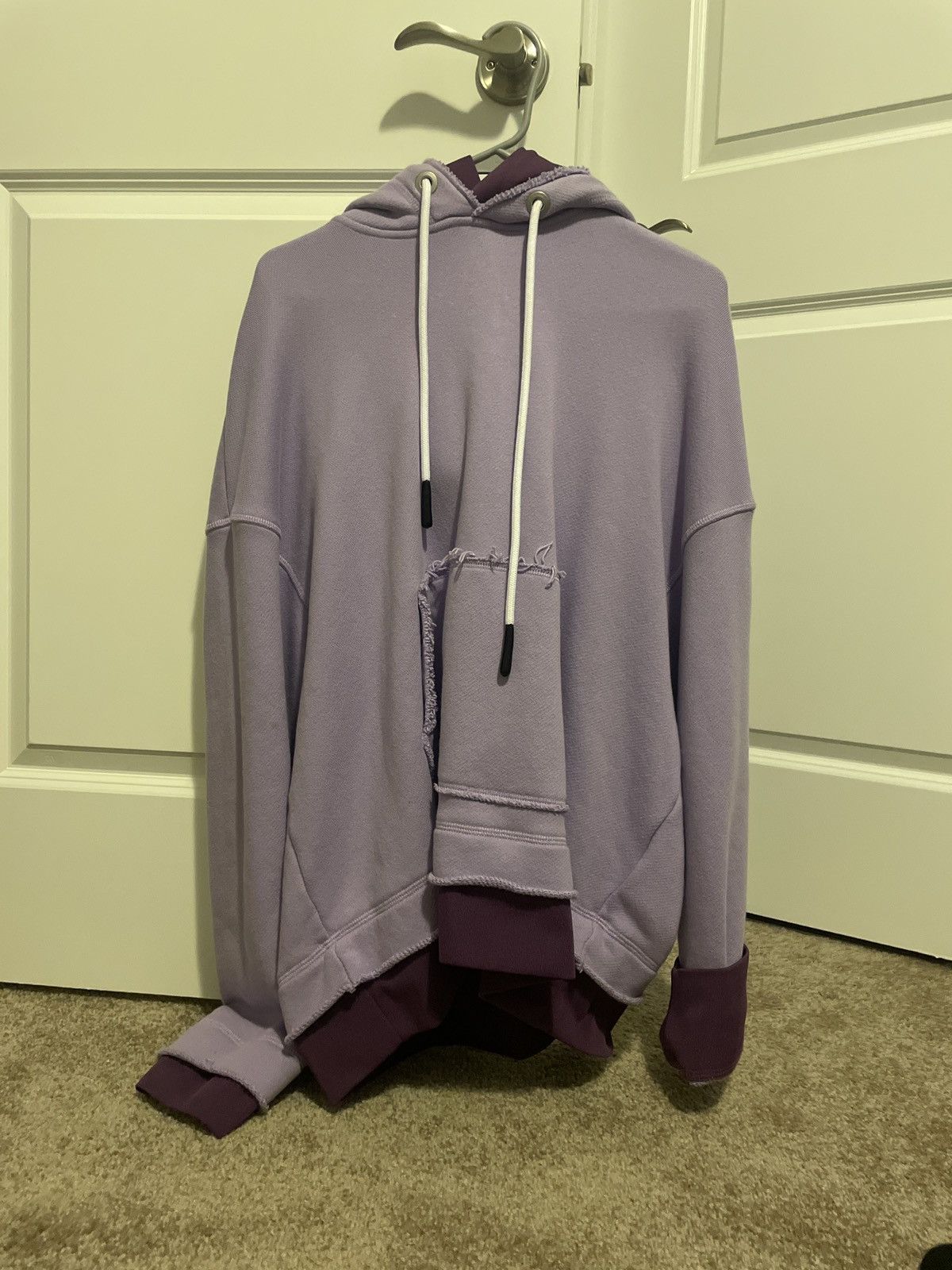 Palm Angels AUTHENTIC PALM ANGELS PURPLE DOUBLE HOODED HOODIE Size US M / EU 48-50 / 2 - 1 Thumbnail