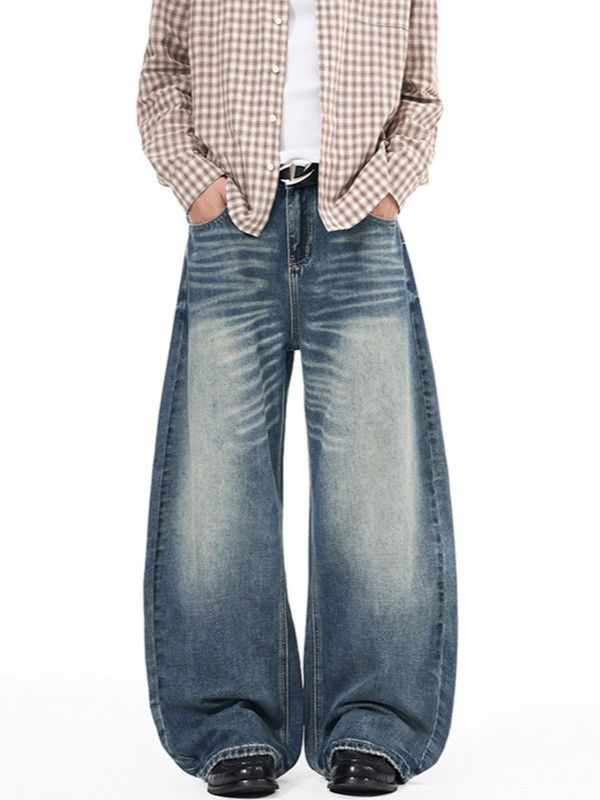 Vintage American retro washed whiskered cleanfit jeans Size US 32 / EU 48 - 3 Thumbnail