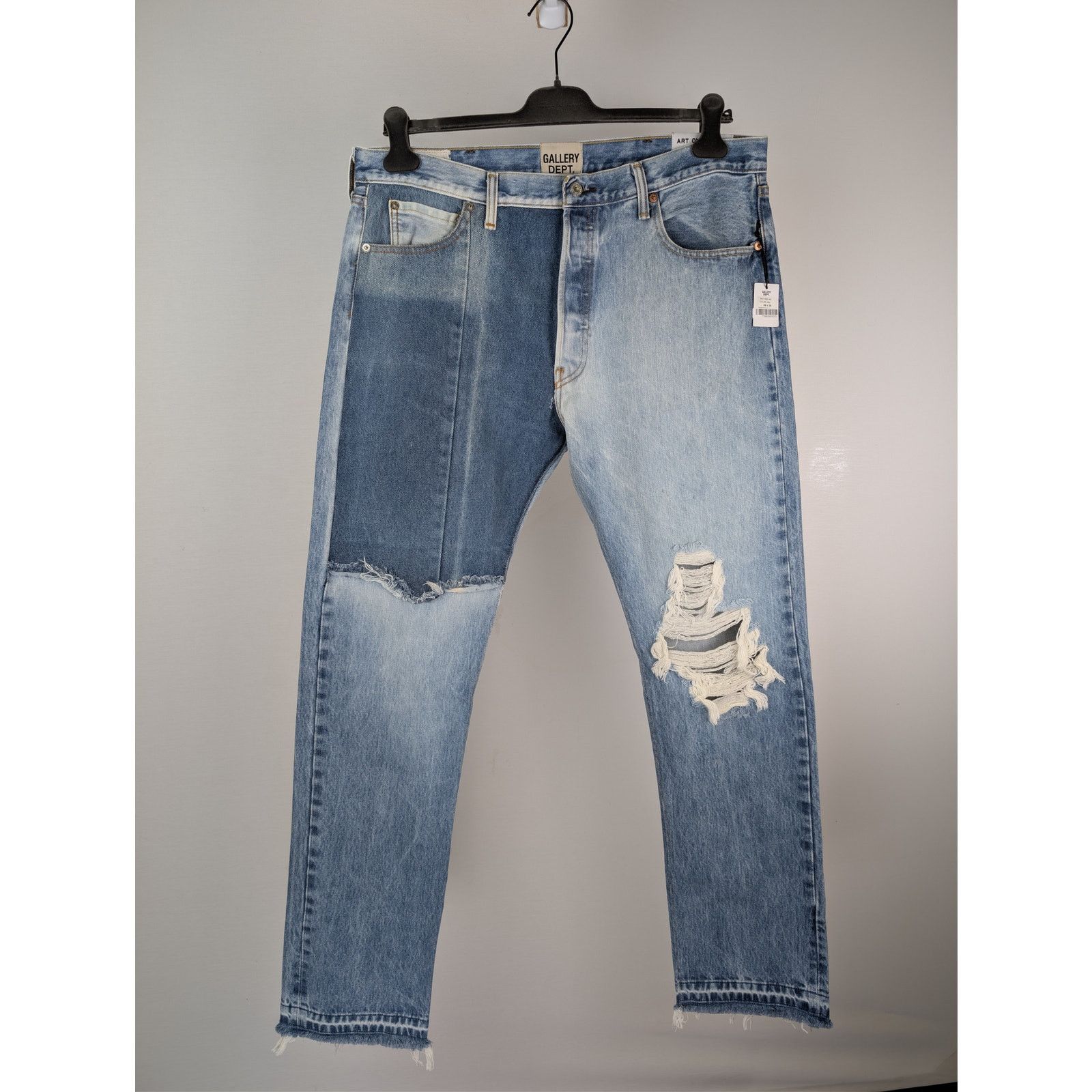 Gallery Dept. o1rshd1 Ken slim-fit paneled distressed denim jeans in blue Size US 36 / EU 52 - 9 Thumbnail