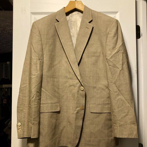 Austin Reed Austin reed men's tan sport coat jacket blazer size: 46R Size 46R - 1 Thumbnail