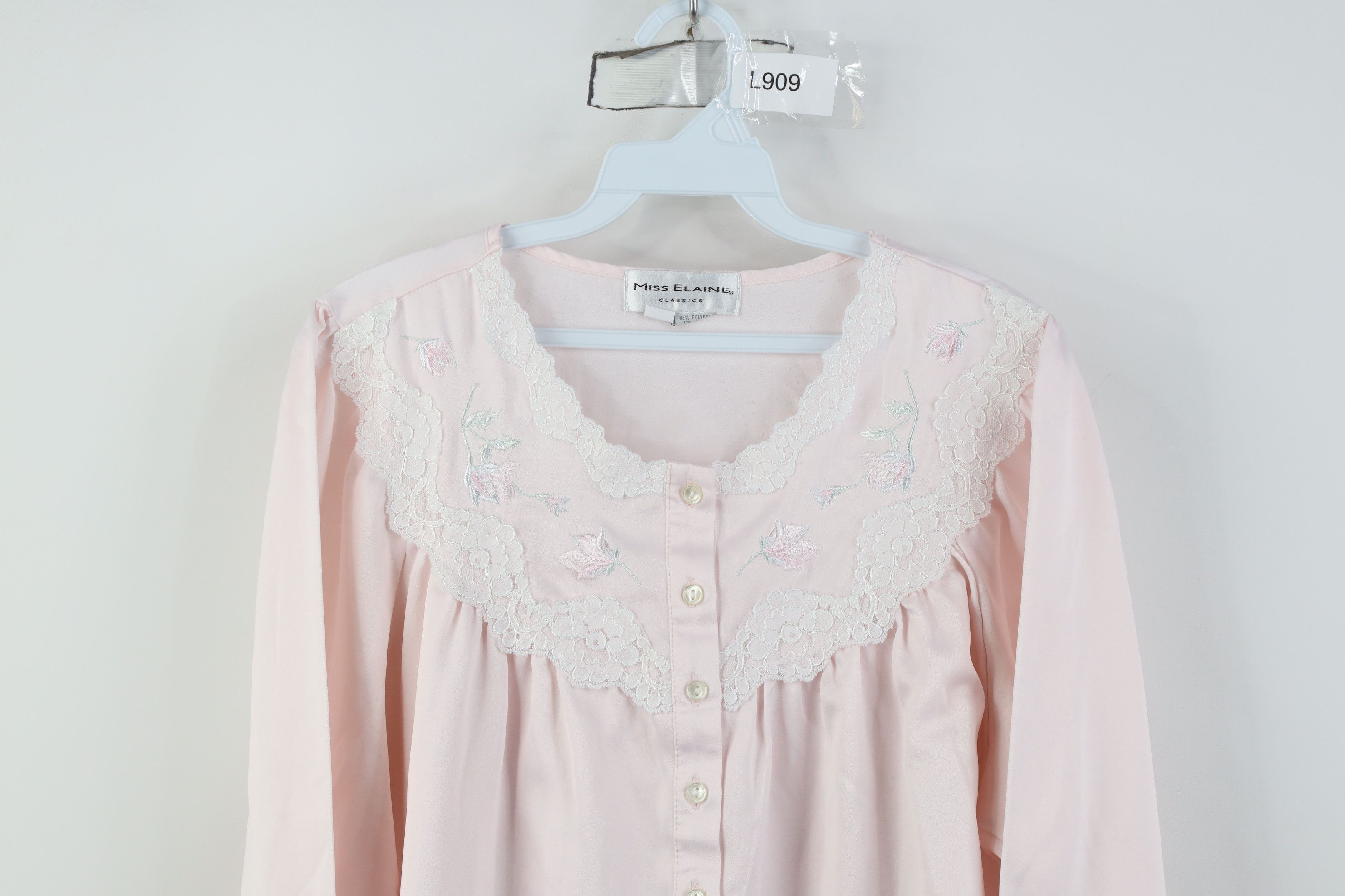 Vintage Vintage 90s Miss Elaine Flower Lace Night Gown Sleep Shirt Size M / US 6-8 / IT 42-44 - 2 Thumbnail