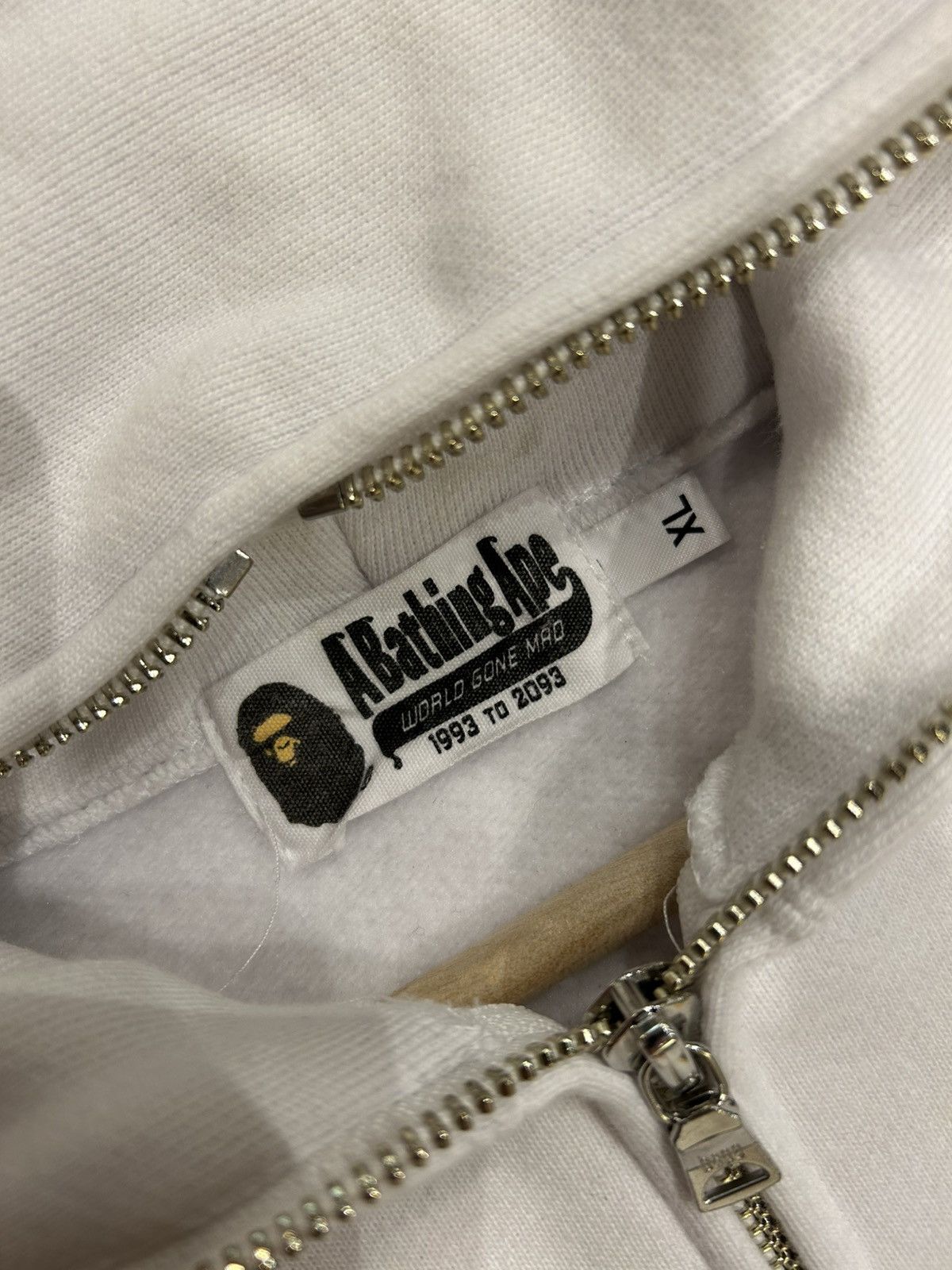 Bape Bape Appliqué Full Zip Hoodie - White Size US XL / EU 56 / 4 - 3 Thumbnail