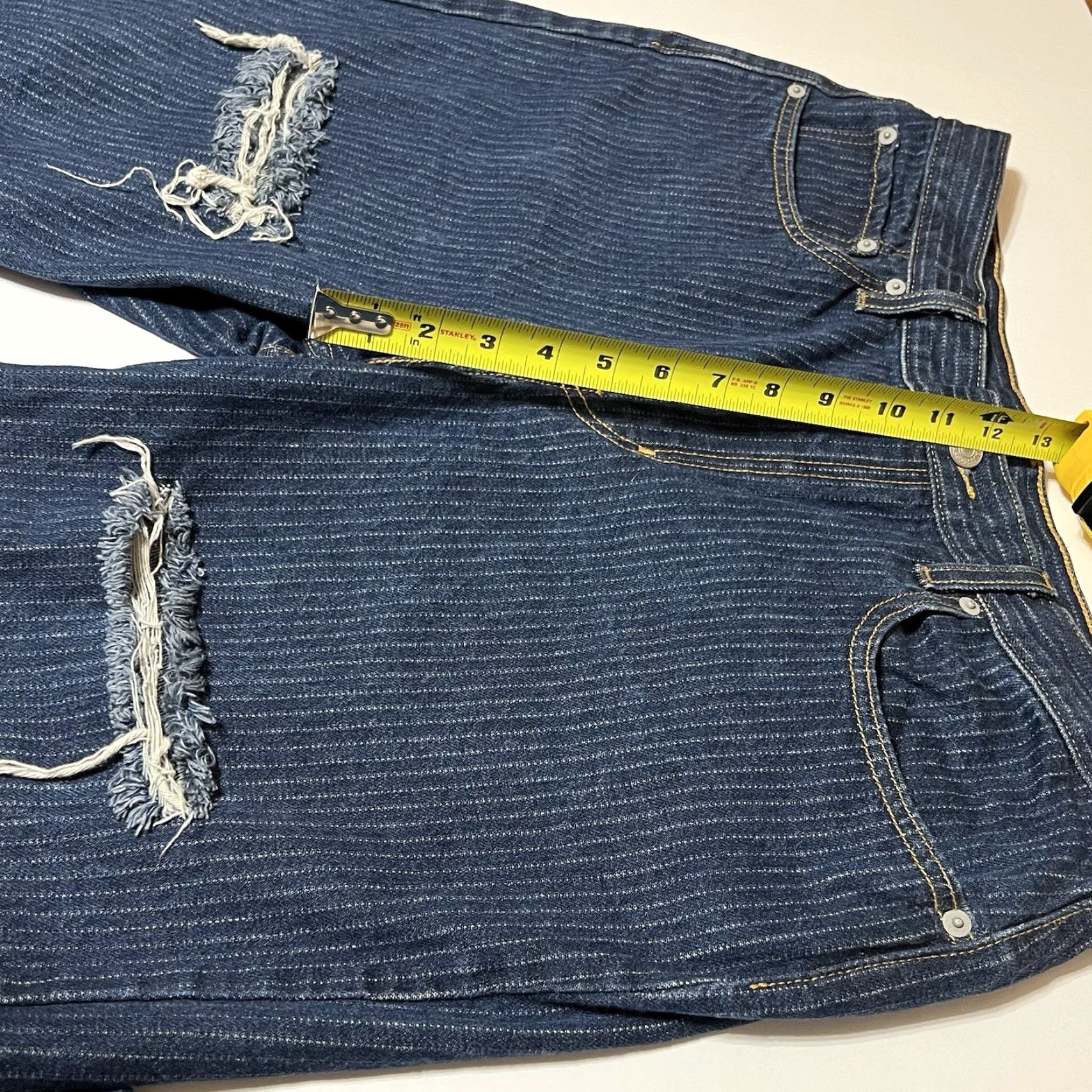 Levi's Levi's Jeans Pinstriped Low Pro Relaxed Straight Leg Womens 35x29 Denim Dark Blue 5-Pocket Pockets Vintage? No Ladies Girls Mens" Size 24" / US 00 / IT 34 - 4 Thumbnail