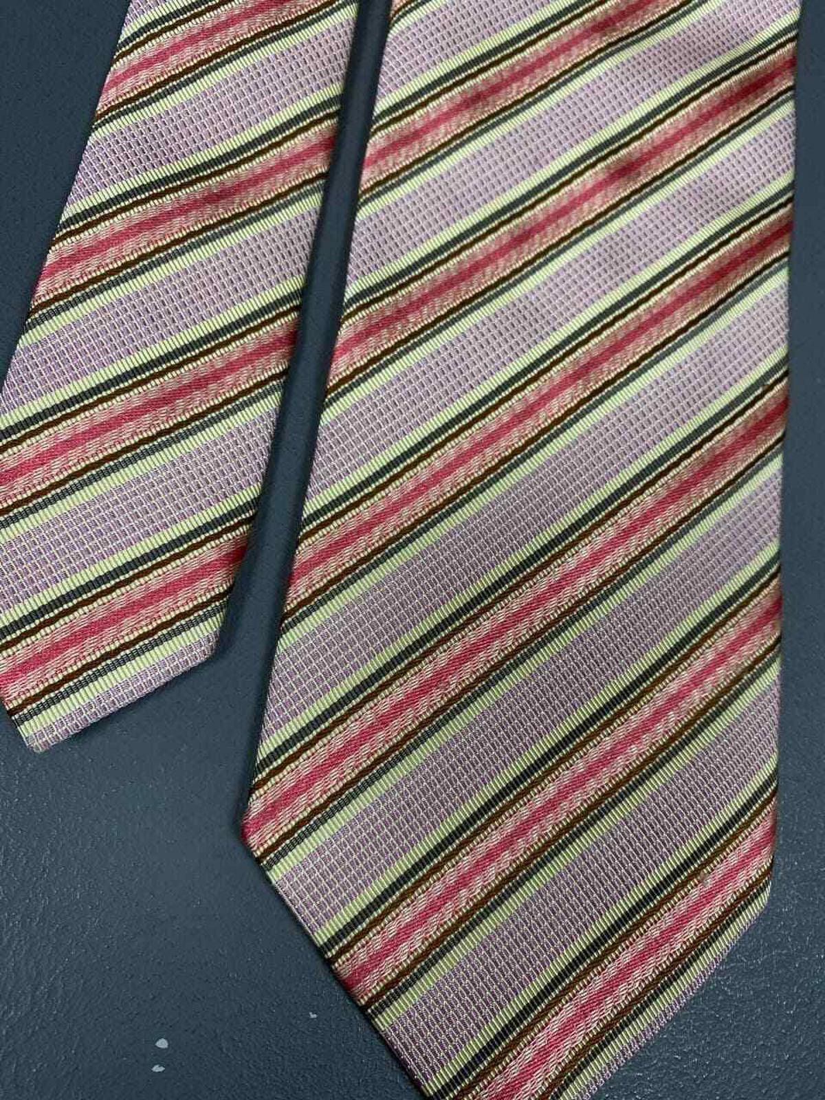 Pal Zileri NWT Pal Zileri Unico Cravate Striped Silk Tie in Pink Size ONE SIZE - 2 Thumbnail